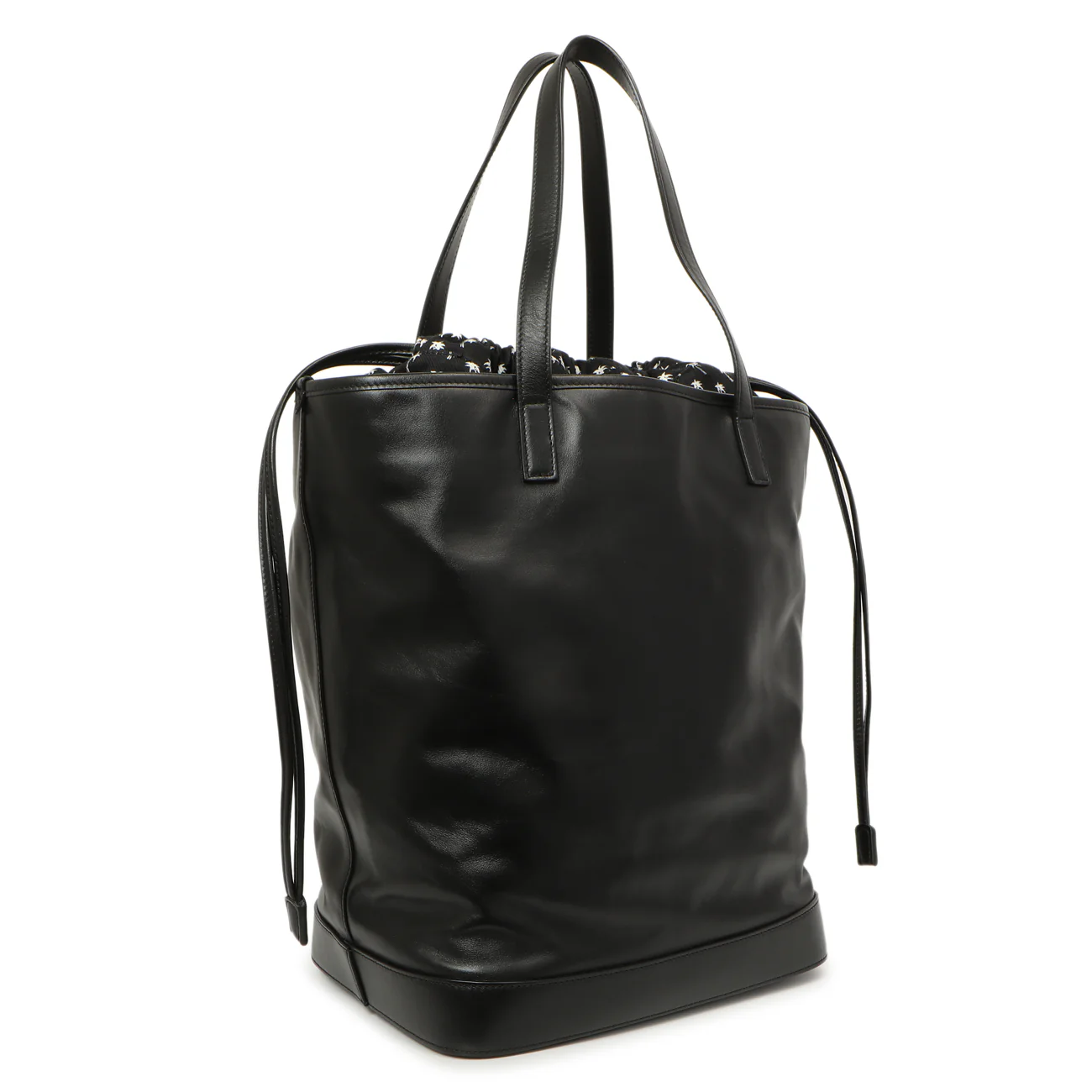 Saint Laurent Black Calfskin Debossed Teddy Shopping Bag - Image 2