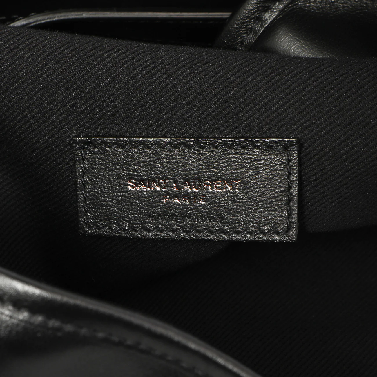 Saint Laurent Black Calfskin Debossed Teddy Shopping Bag - Image 5