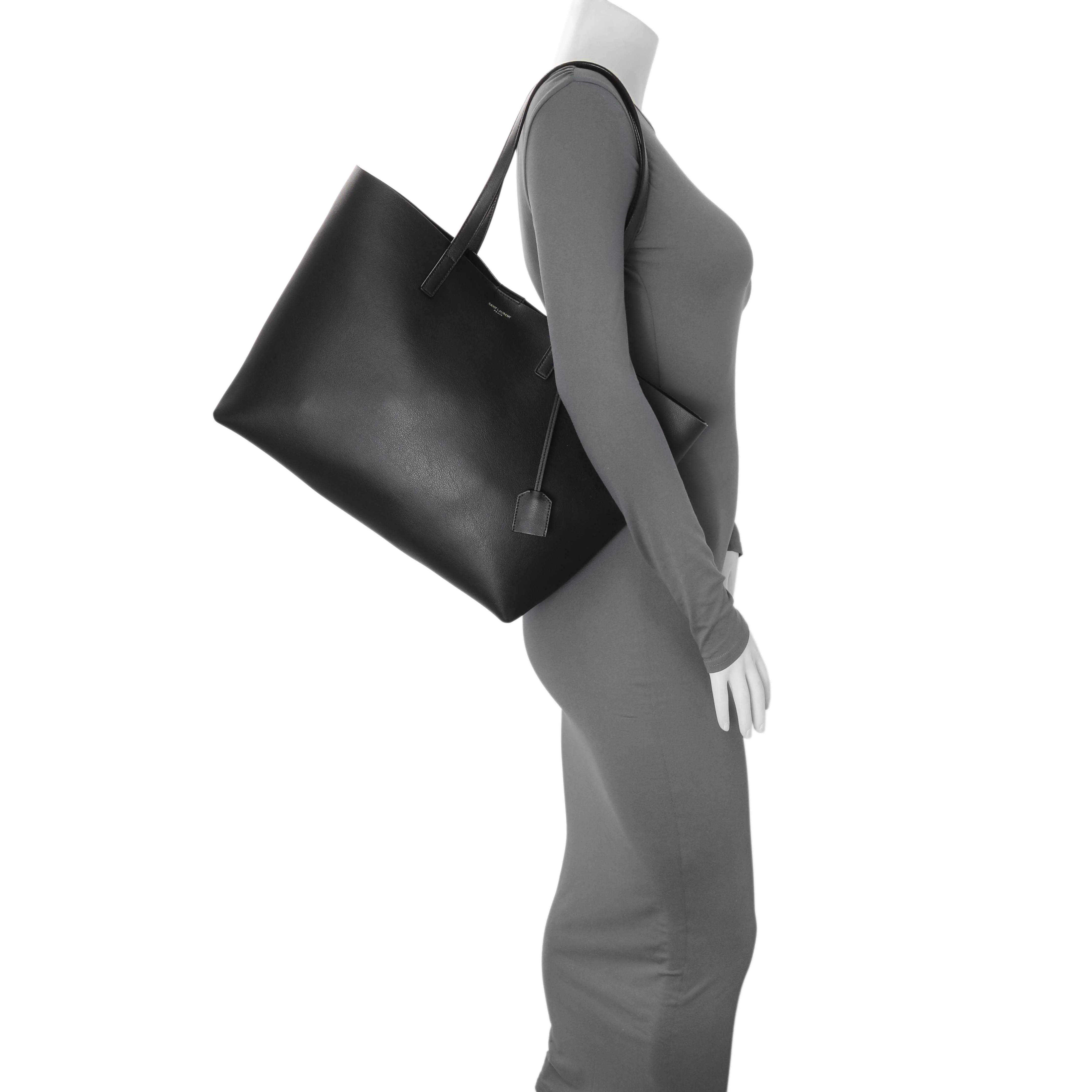 Saint Laurent Black Calfskin Large Shopping Tote - Image 7