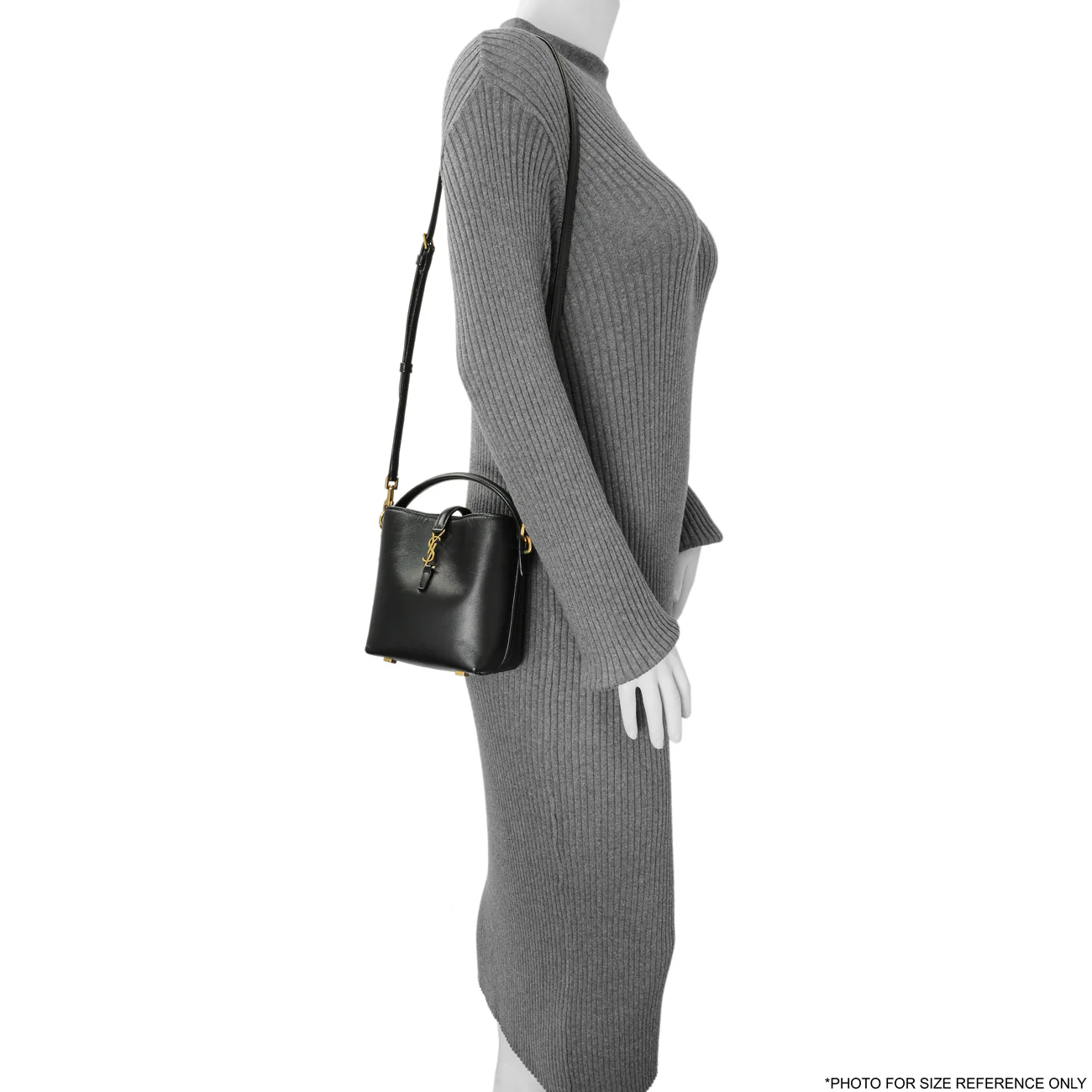 Saint Laurent Black Calfskin Le 37 Mini Bucket Bag - Image 14