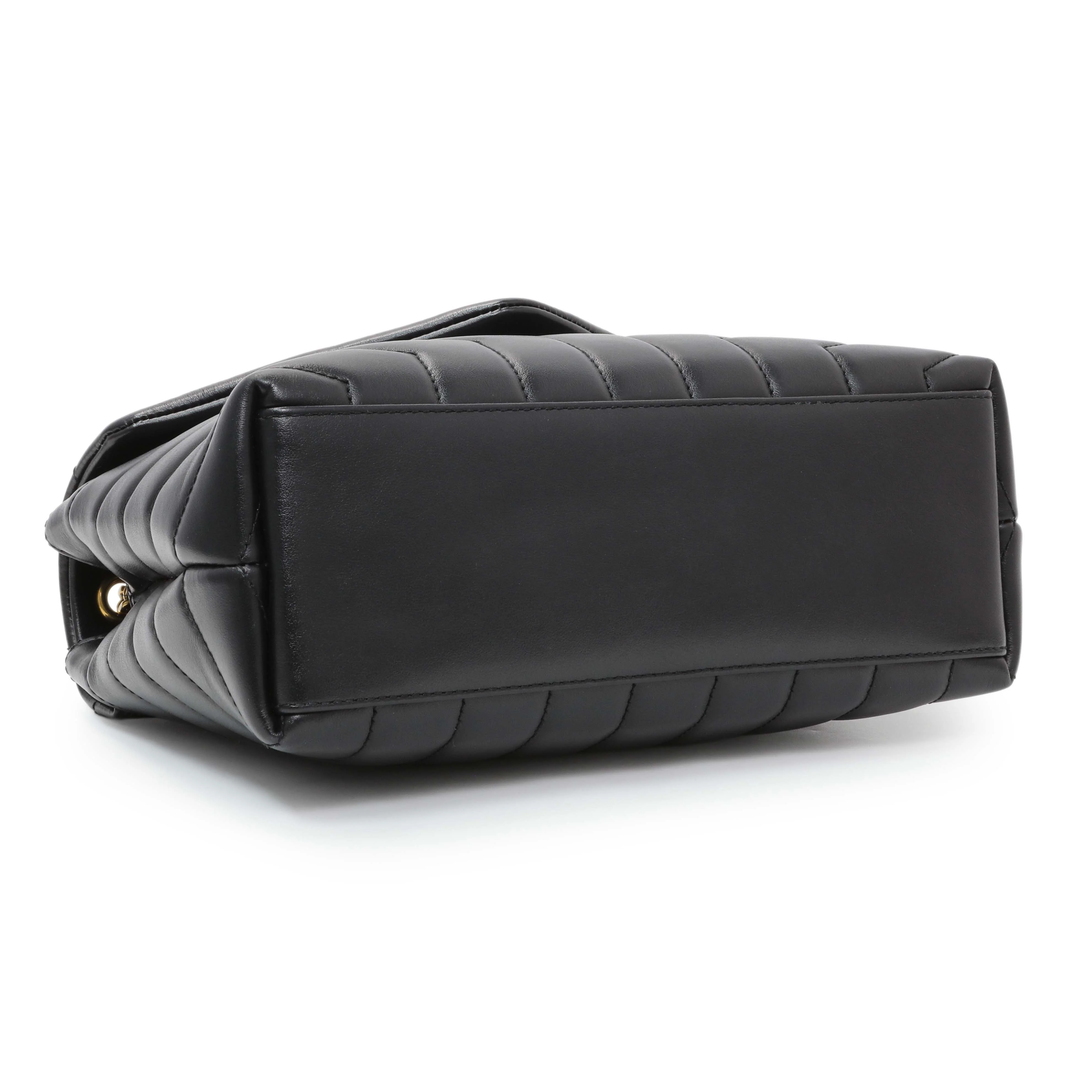 Saint Laurent Black Calfskin Loulou Chain Satchel Small - Image 3