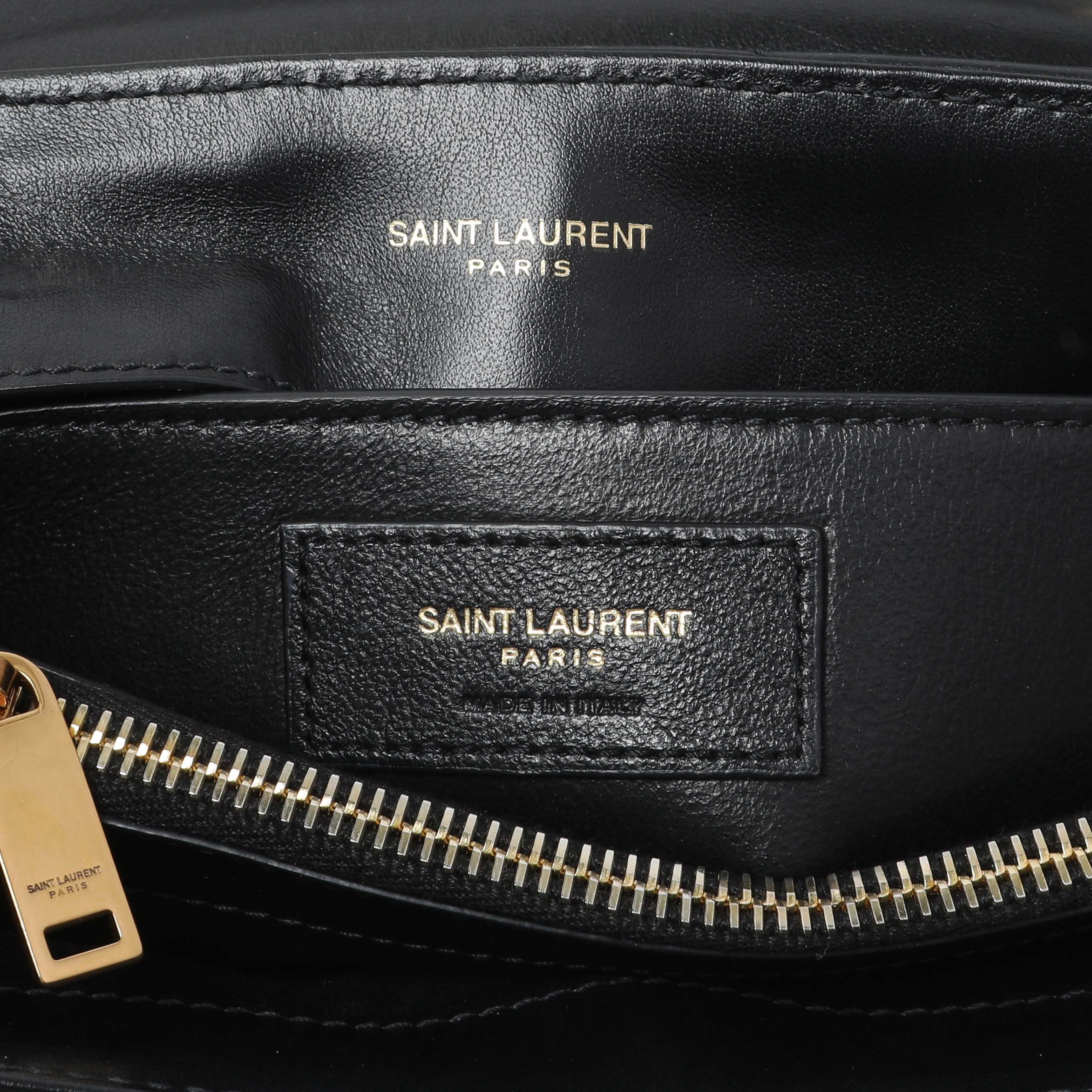 Saint Laurent Black Calfskin Loulou Chain Satchel Small - Image 9