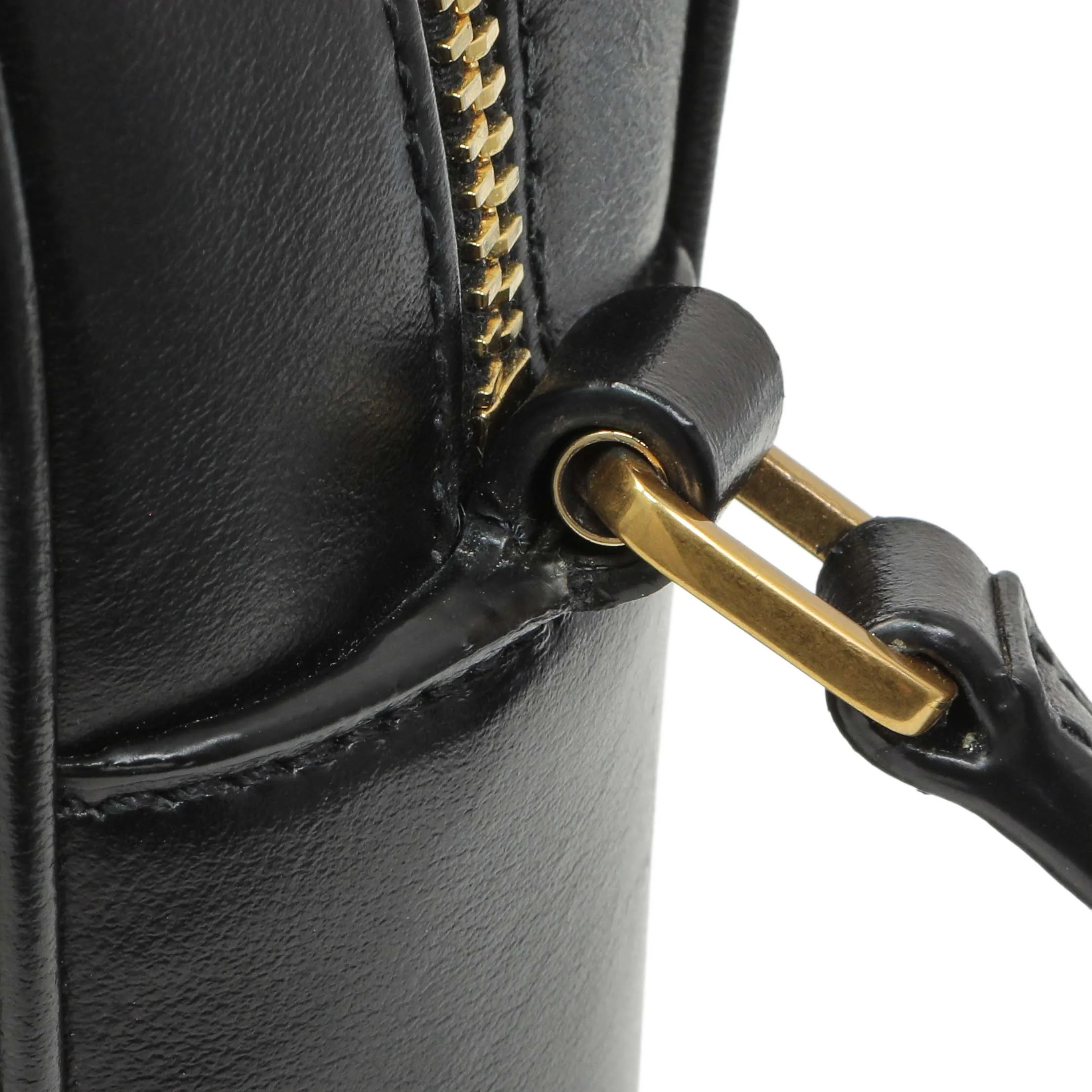 Saint Laurent Black Calfskin Matelasse Monogram Lou Camera Bag - Image 14