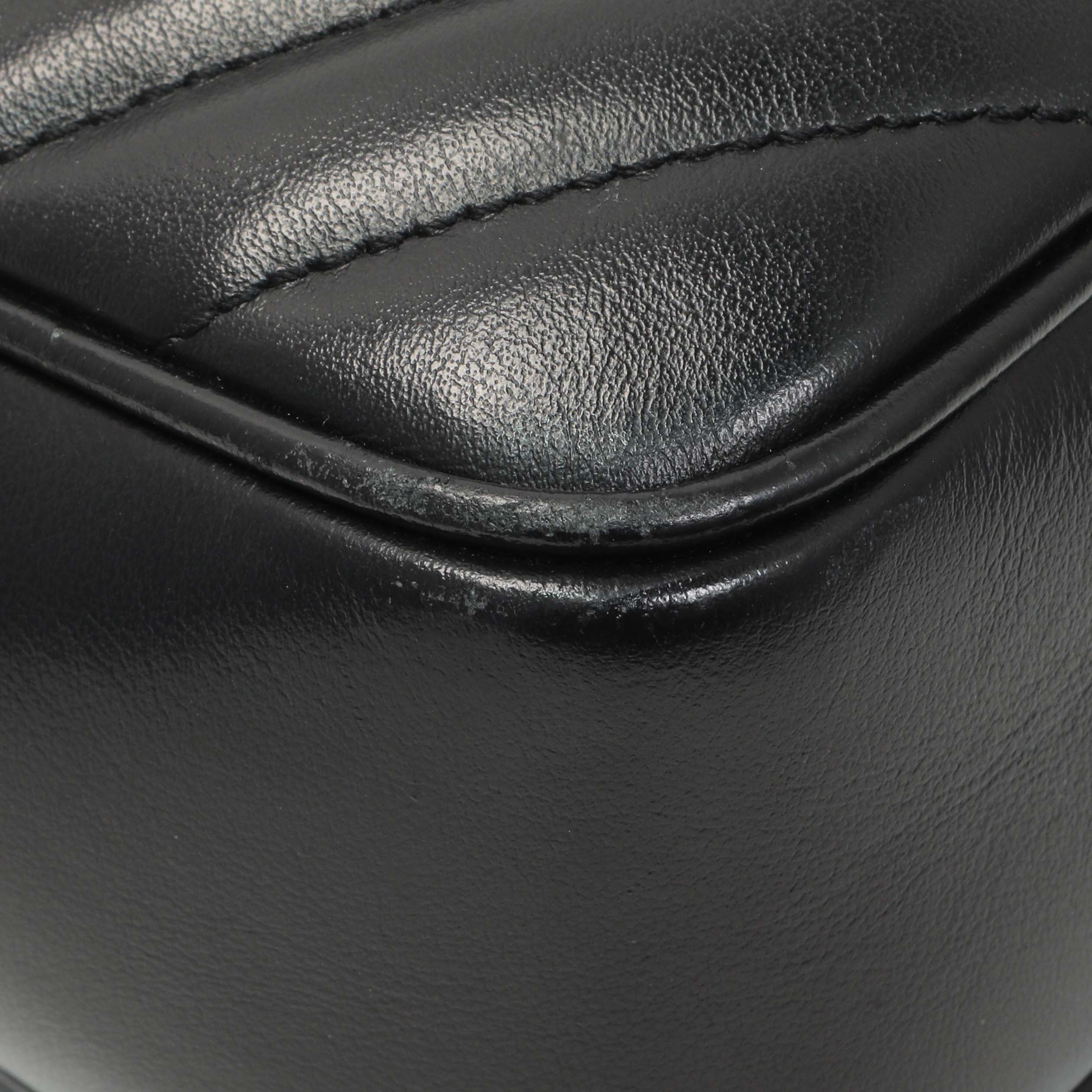 Saint Laurent Black Calfskin Matelasse Monogram Lou Camera Bag - Image 4