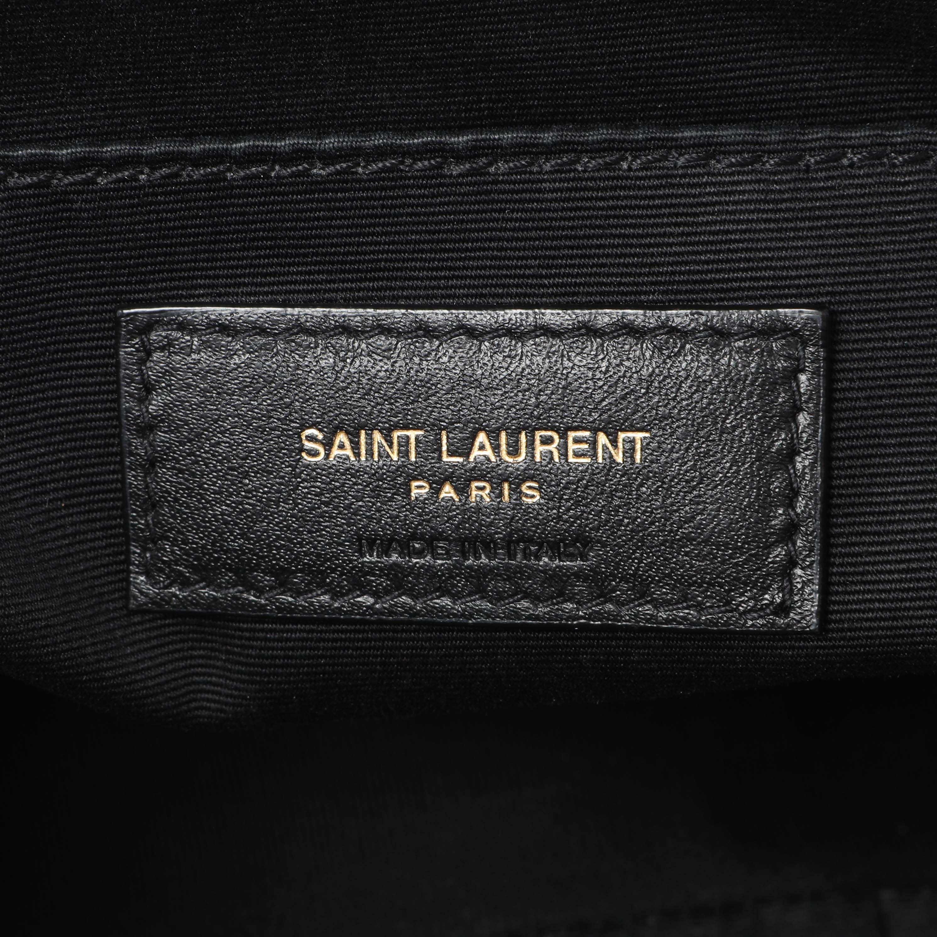 Saint Laurent Black Calfskin Matelasse Monogram Lou Camera Bag - Image 9