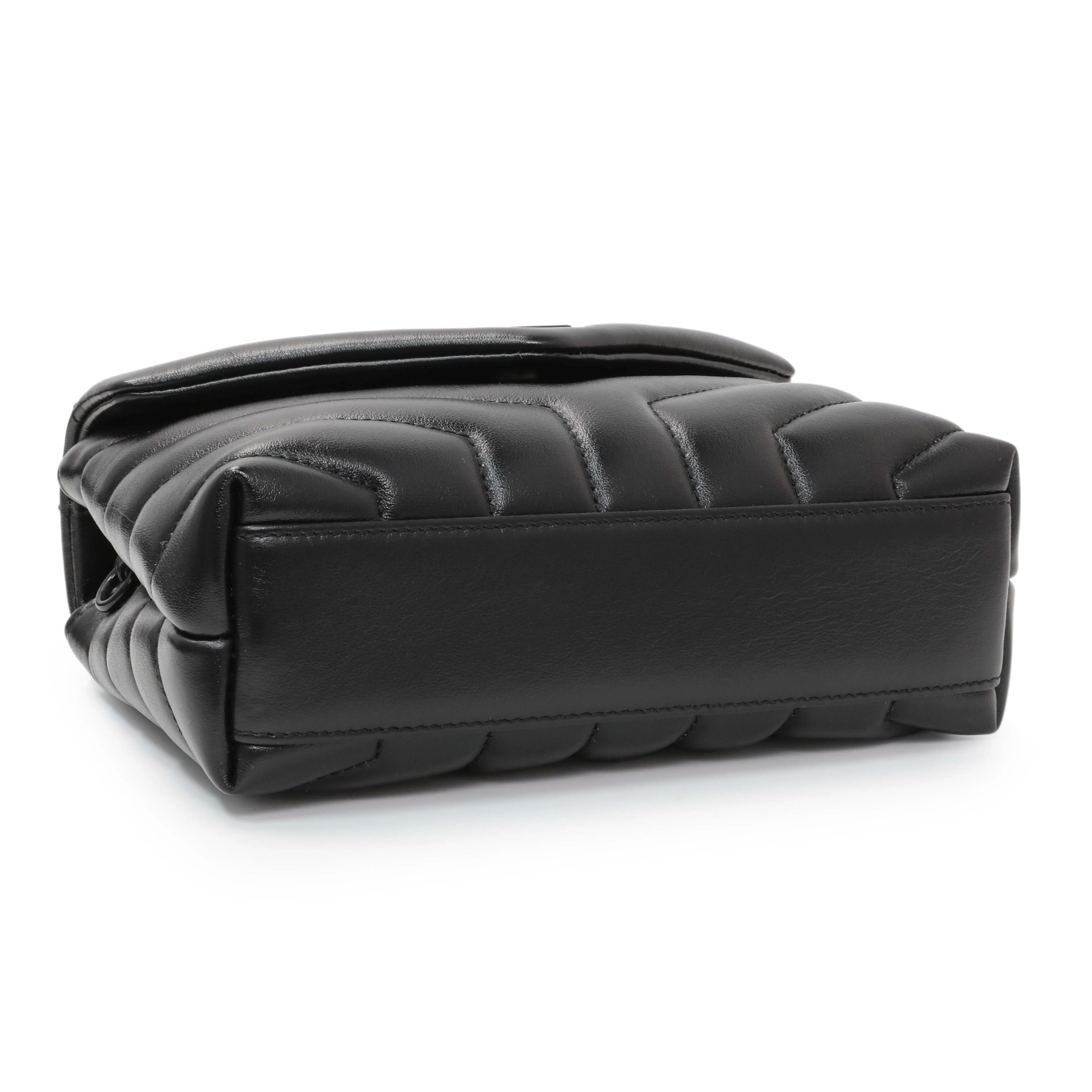 Saint Laurent Black Calfskin Monogram Toy Loulou Crossbody - Image 3