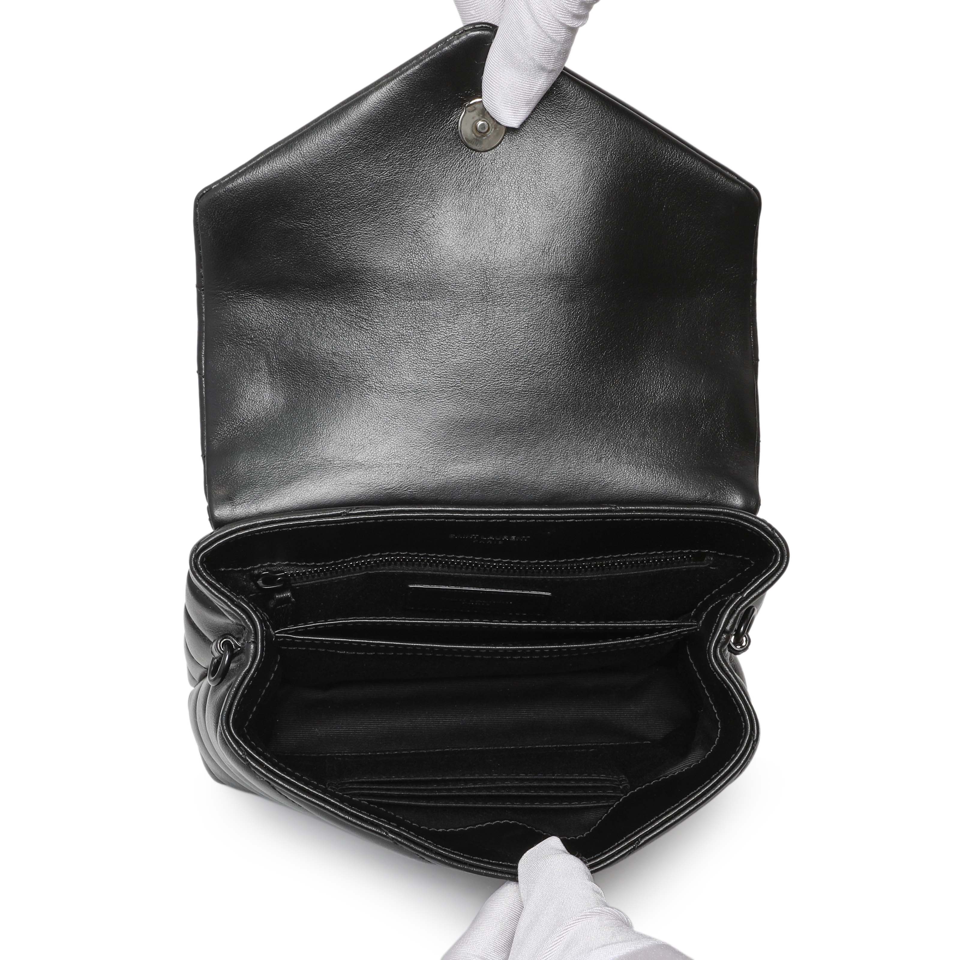 Saint Laurent Black Calfskin Monogram Toy Loulou Crossbody - Image 4