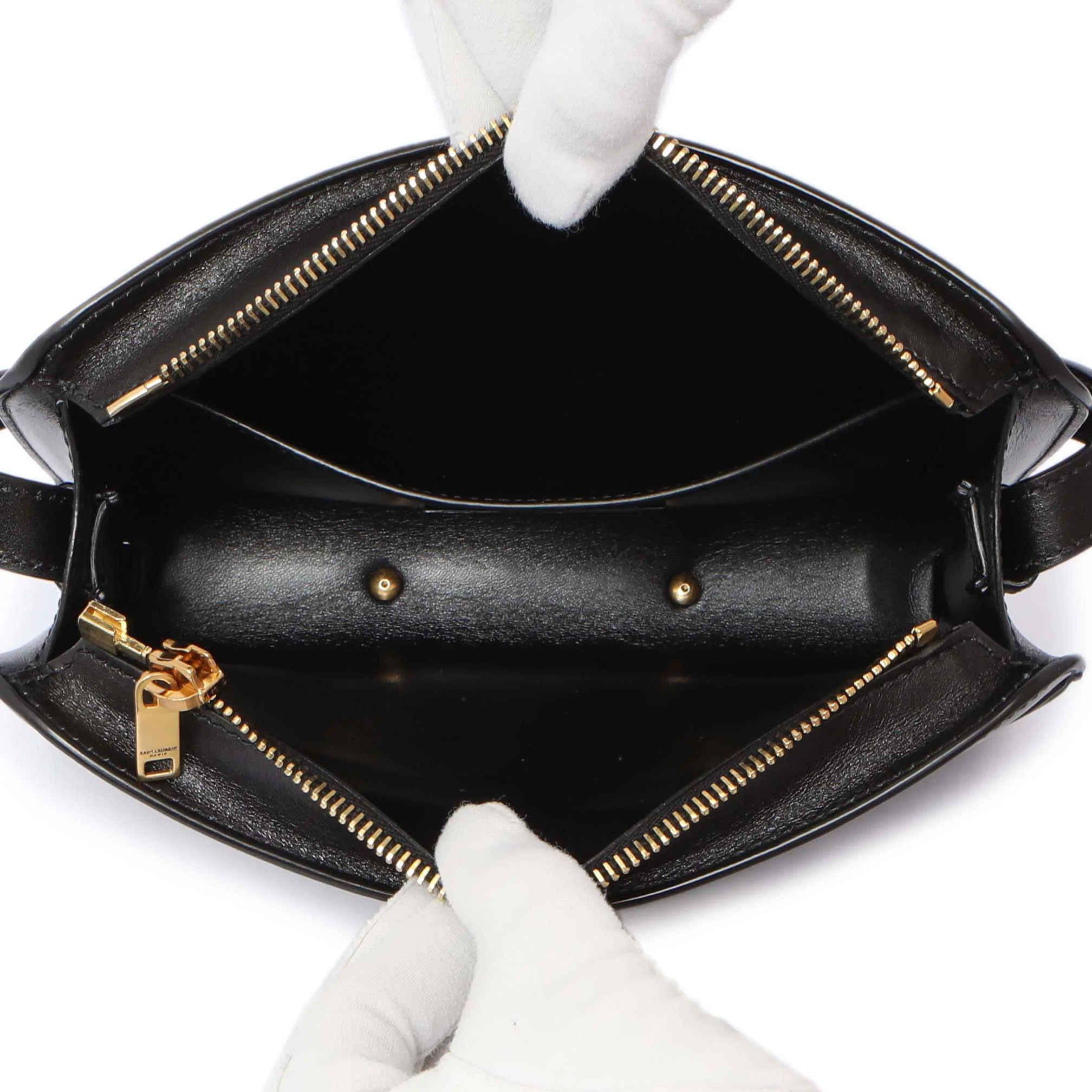Saint Laurent Black Calfskin Reverse Satchel - Image 4
