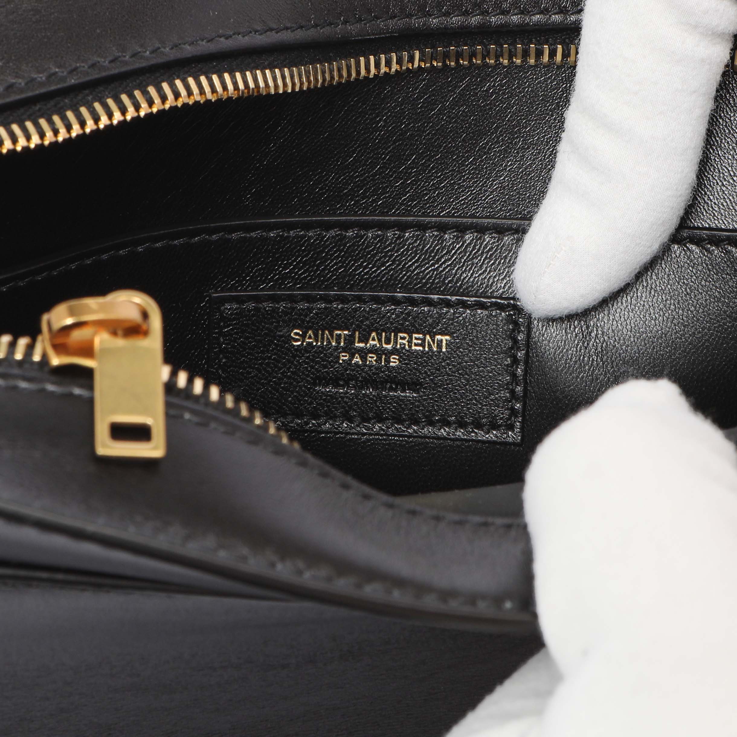 Saint Laurent Black Calfskin Reverse Satchel - Image 5
