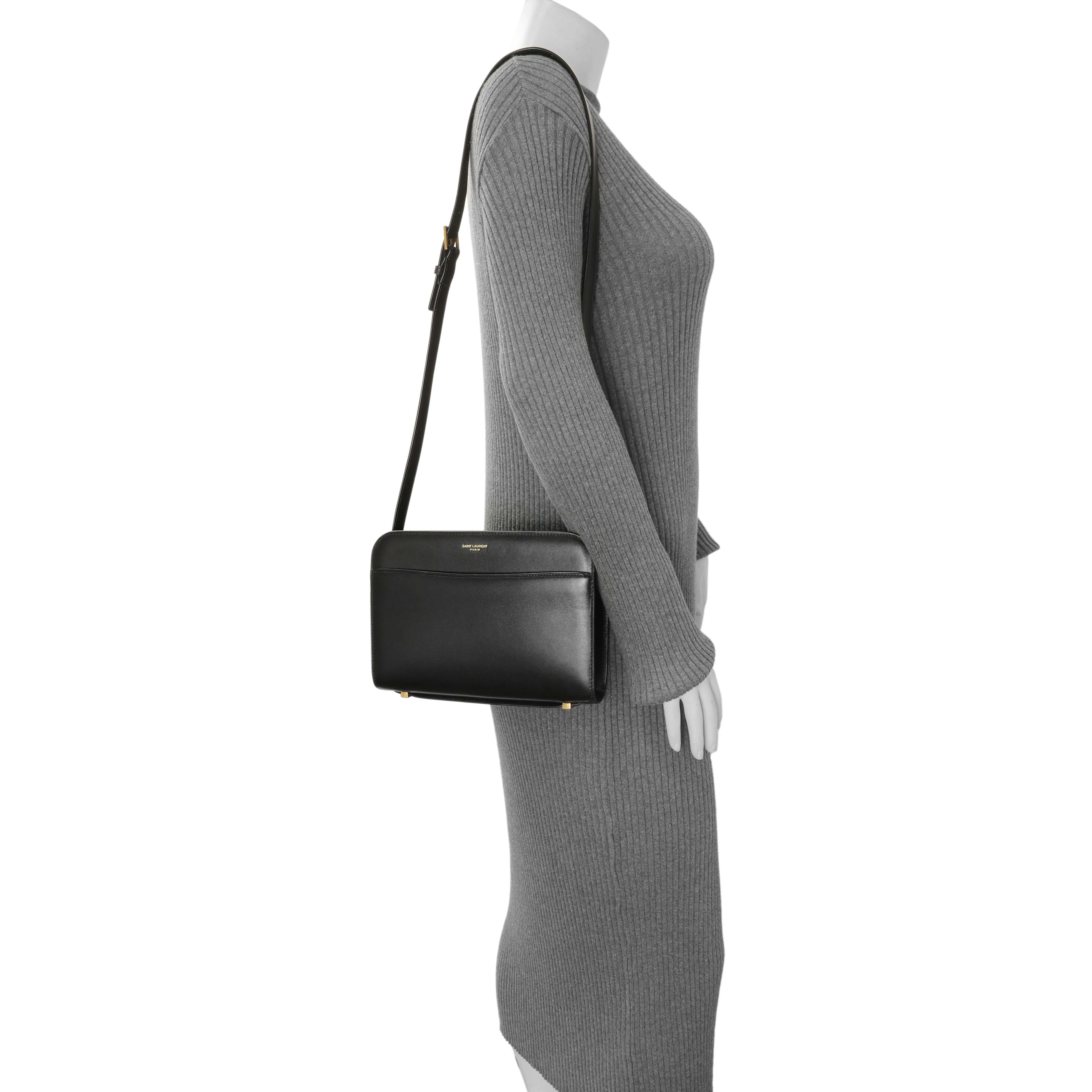 Saint Laurent Black Calfskin Reverse Satchel - Image 8
