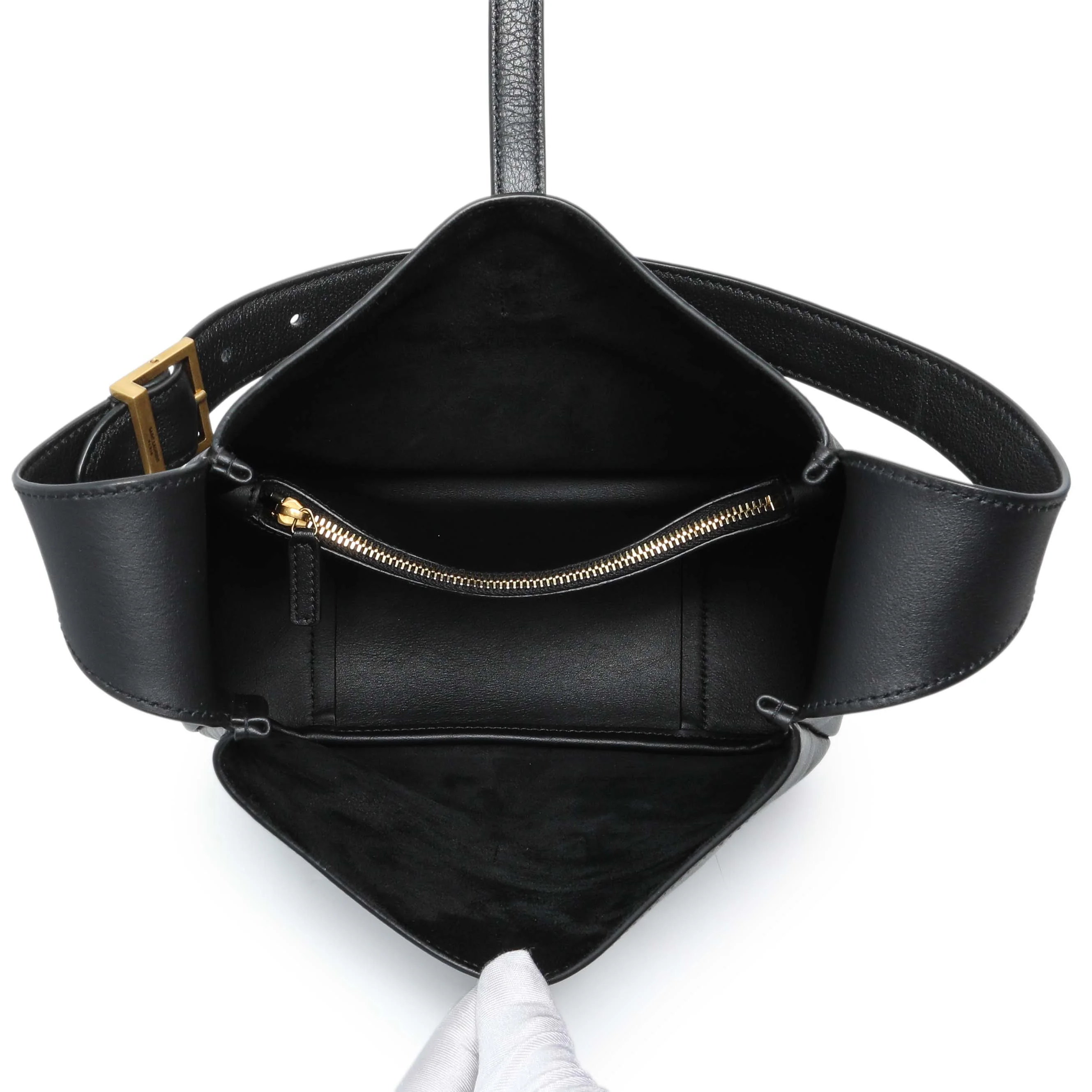 Saint Laurent Black Calfskin Small Le 5 A 7 Soft Hobo - Image 4