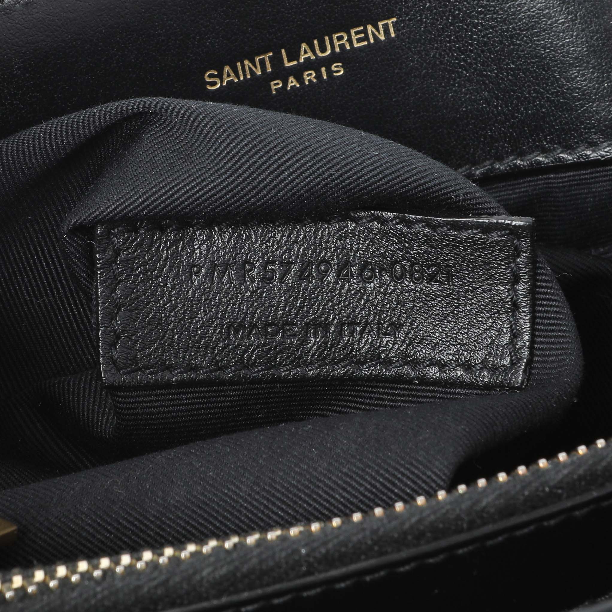 Saint Laurent Black Calfskin Y Quilted Monogram Medium Loulou Chain Satchel - Image 10