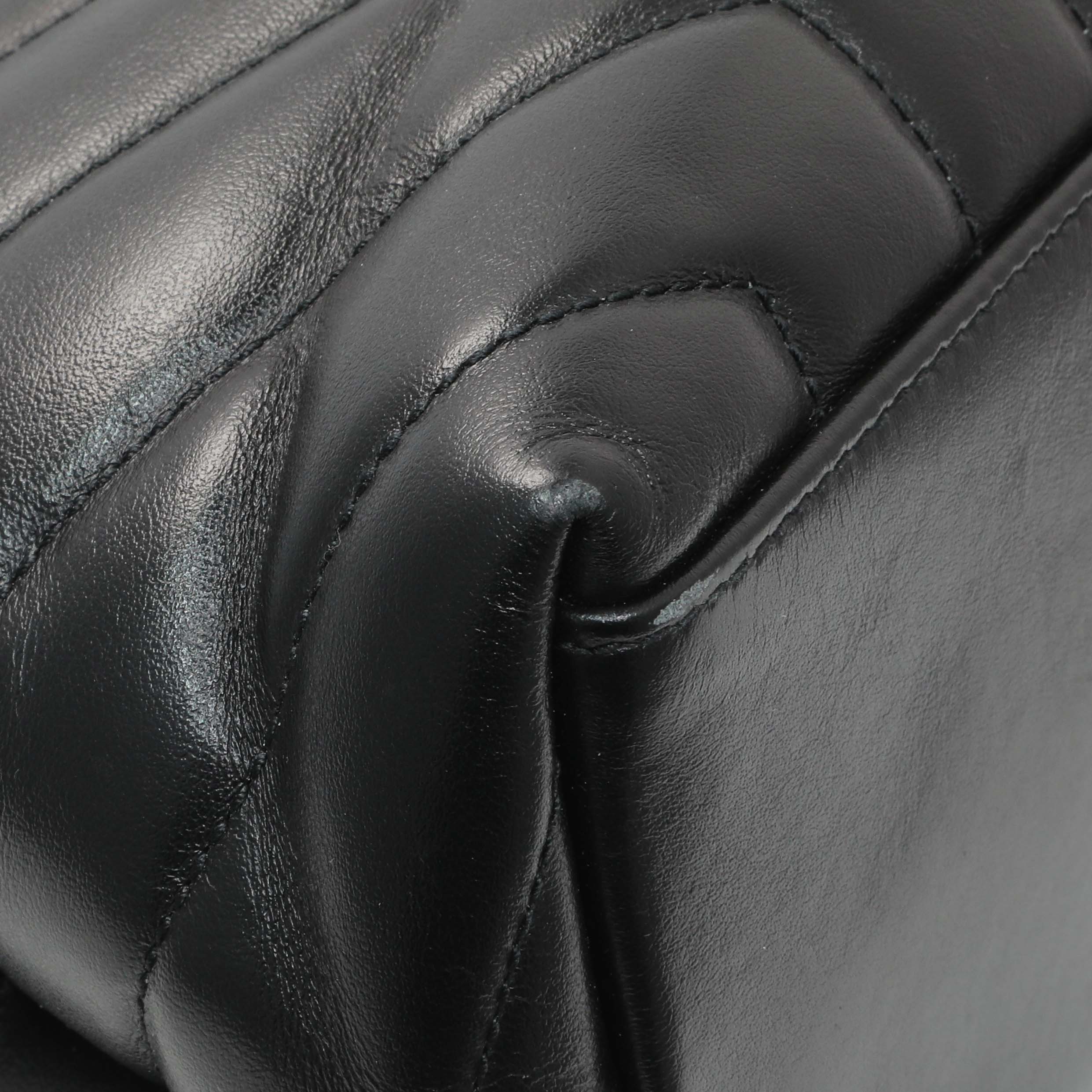 Saint Laurent Black Calfskin Y Quilted Monogram Medium Loulou Chain Satchel - Image 4