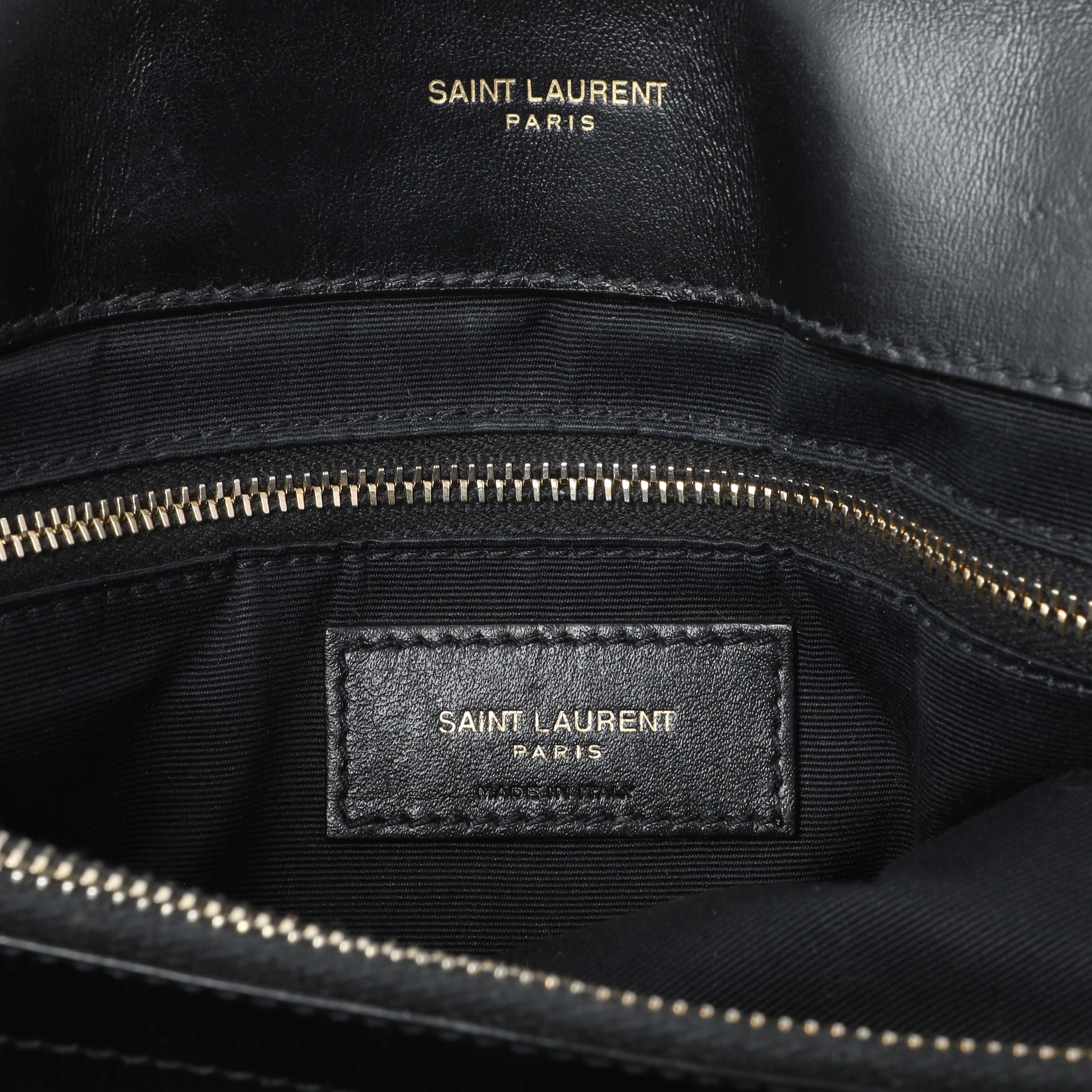 Saint Laurent Black Calfskin Y Quilted Monogram Medium Loulou Chain Satchel - Image 9