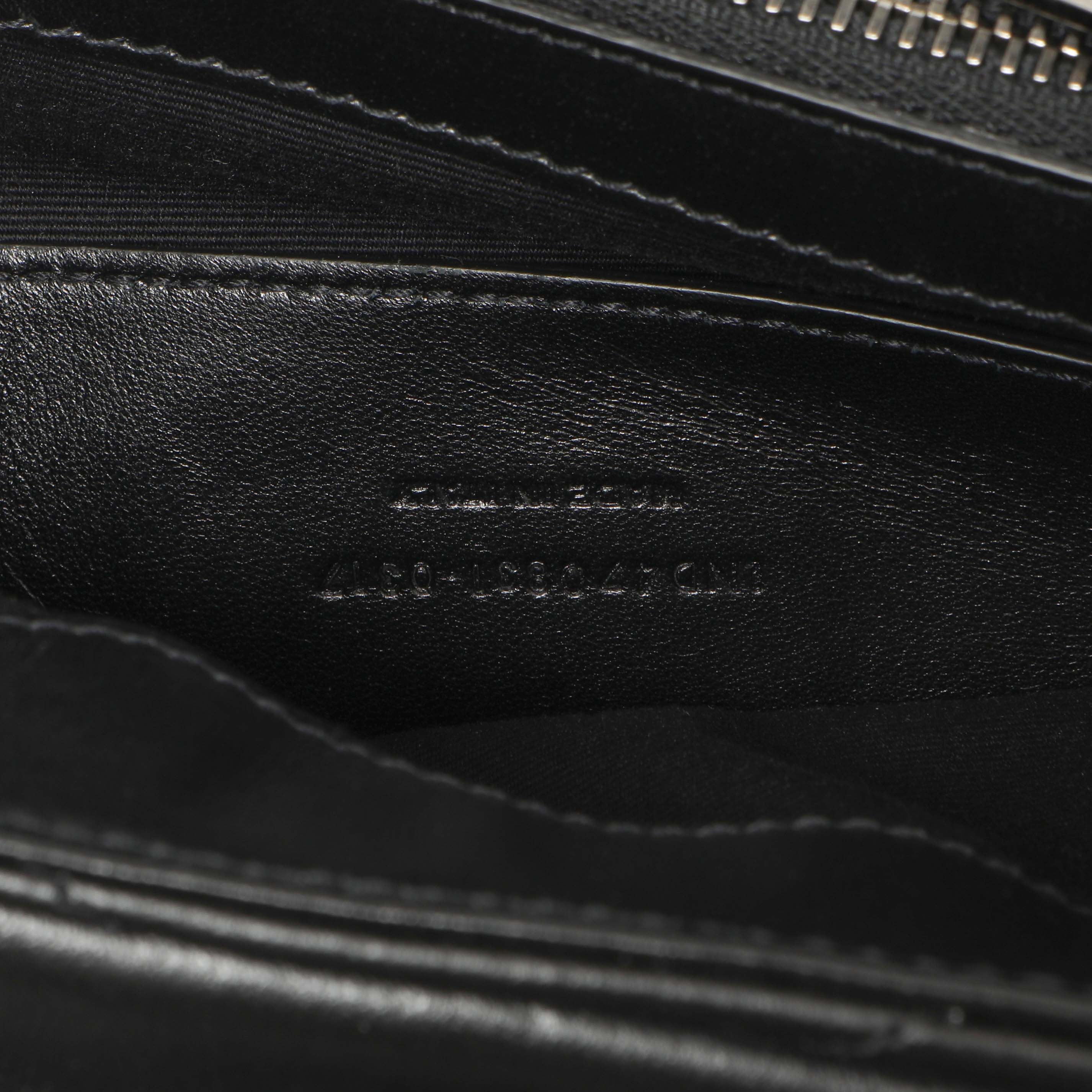 Saint Laurent Black Calfskin Y Quilted Monogram Small Charm Loulou Chain Satchel - Image 10