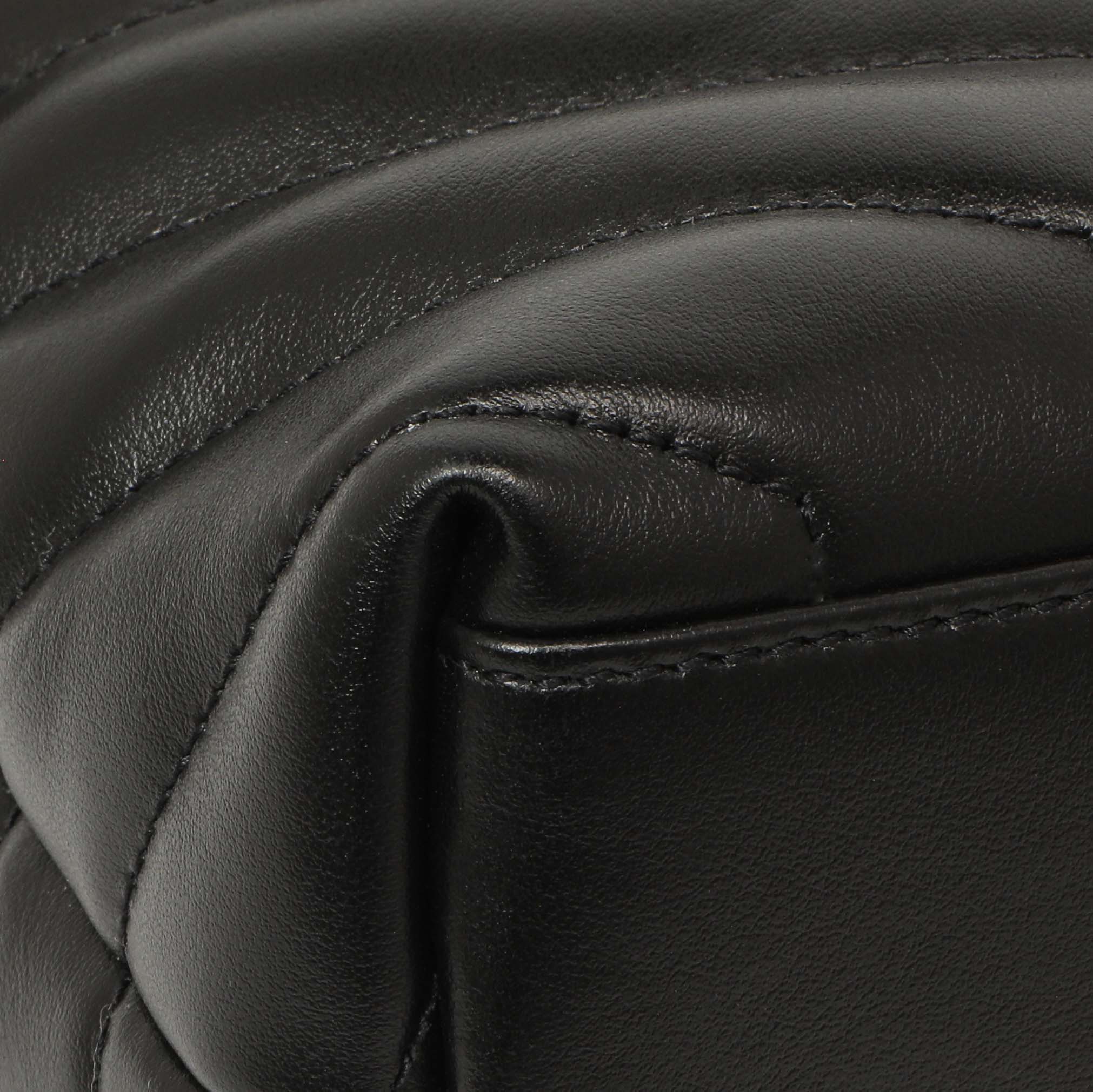 Saint Laurent Black Calfskin Y Quilted Monogram Small Charm Loulou Chain Satchel - Image 4