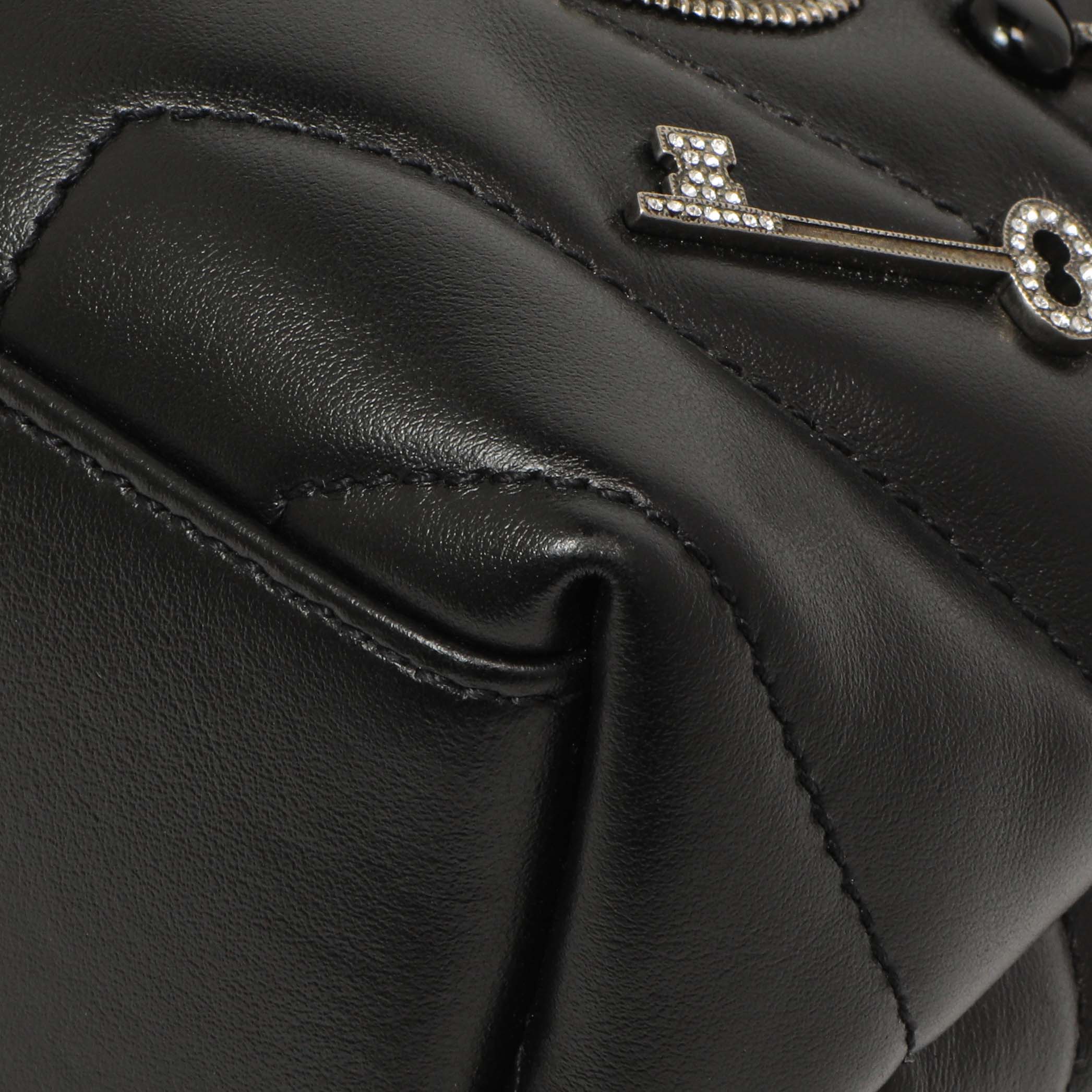 Saint Laurent Black Calfskin Y Quilted Monogram Small Charm Loulou Chain Satchel - Image 5