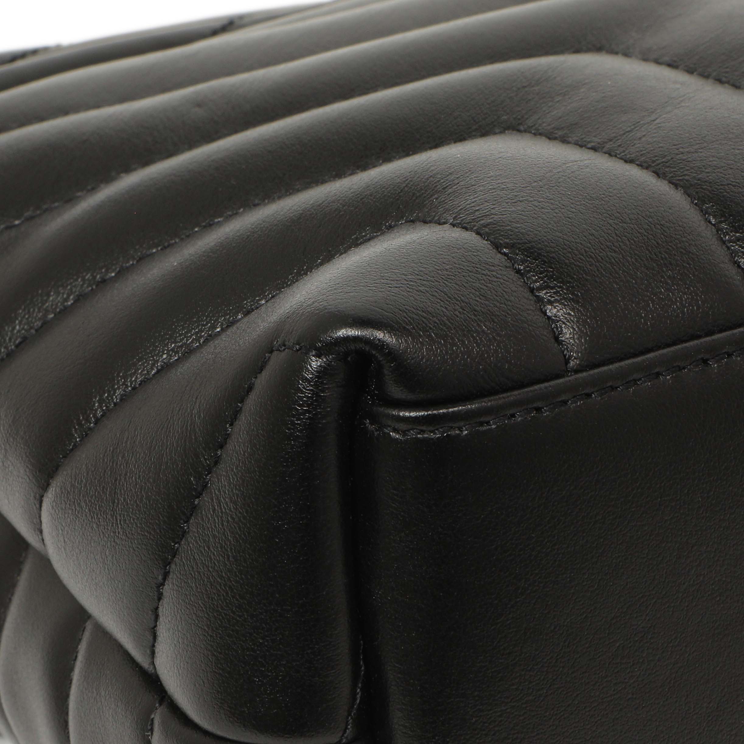 Saint Laurent Black Calfskin Y Quilted Monogram Small Charm Loulou Chain Satchel - Image 6
