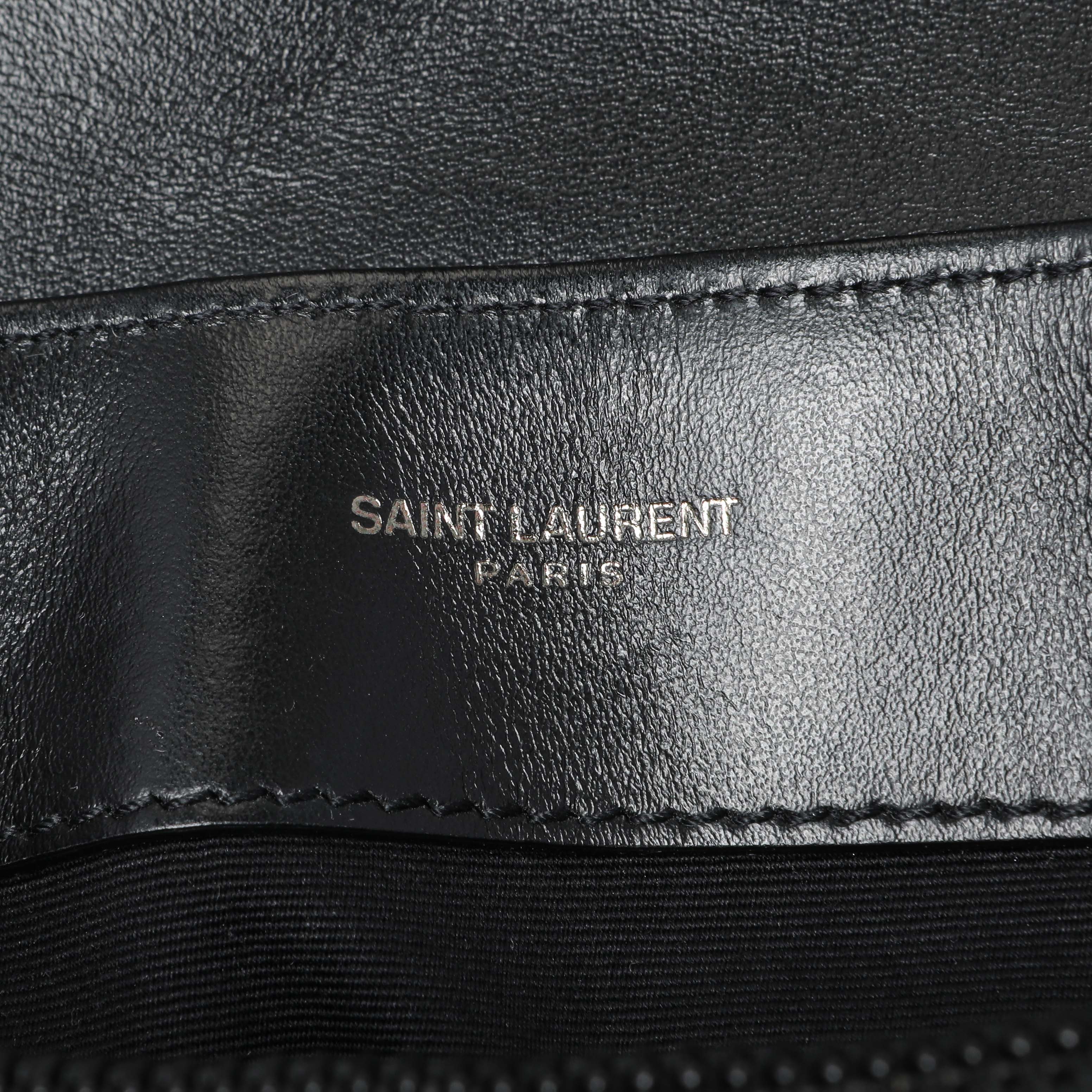 Saint Laurent Black Calfskin Y Quilted Monogram Small Loulou Chain Satchel - Image 5