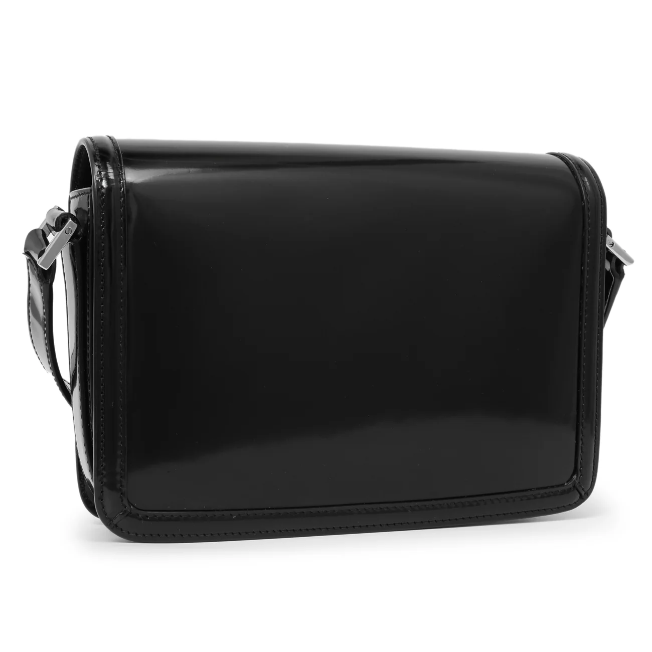 Saint Laurent Black Glazed Calfskin Monogram Medium Solferino - Image 3