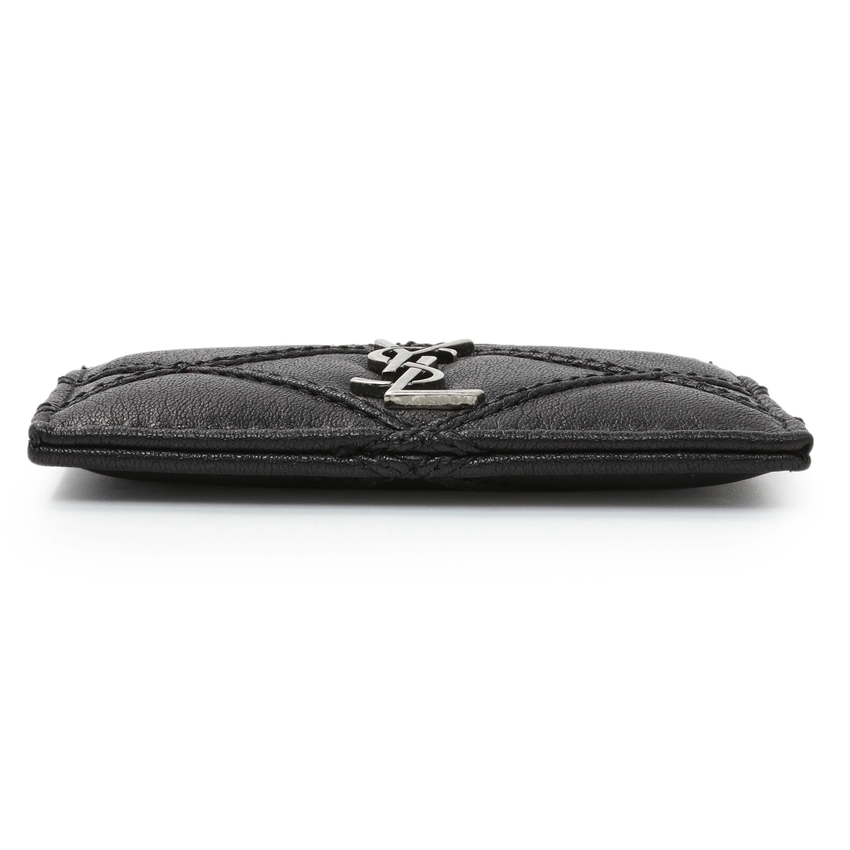 Saint Laurent Black Goatskin Credit Card Case - Image 3