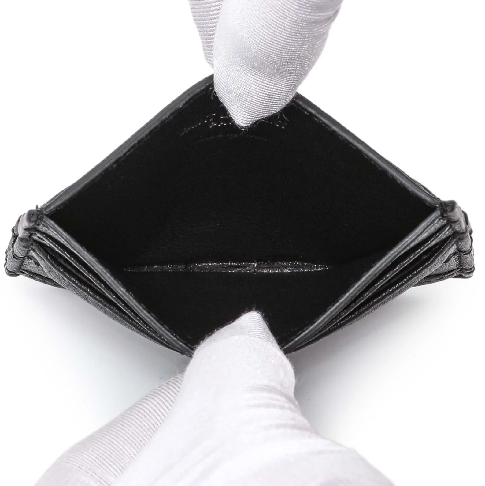Saint Laurent Black Goatskin Credit Card Case - Image 4