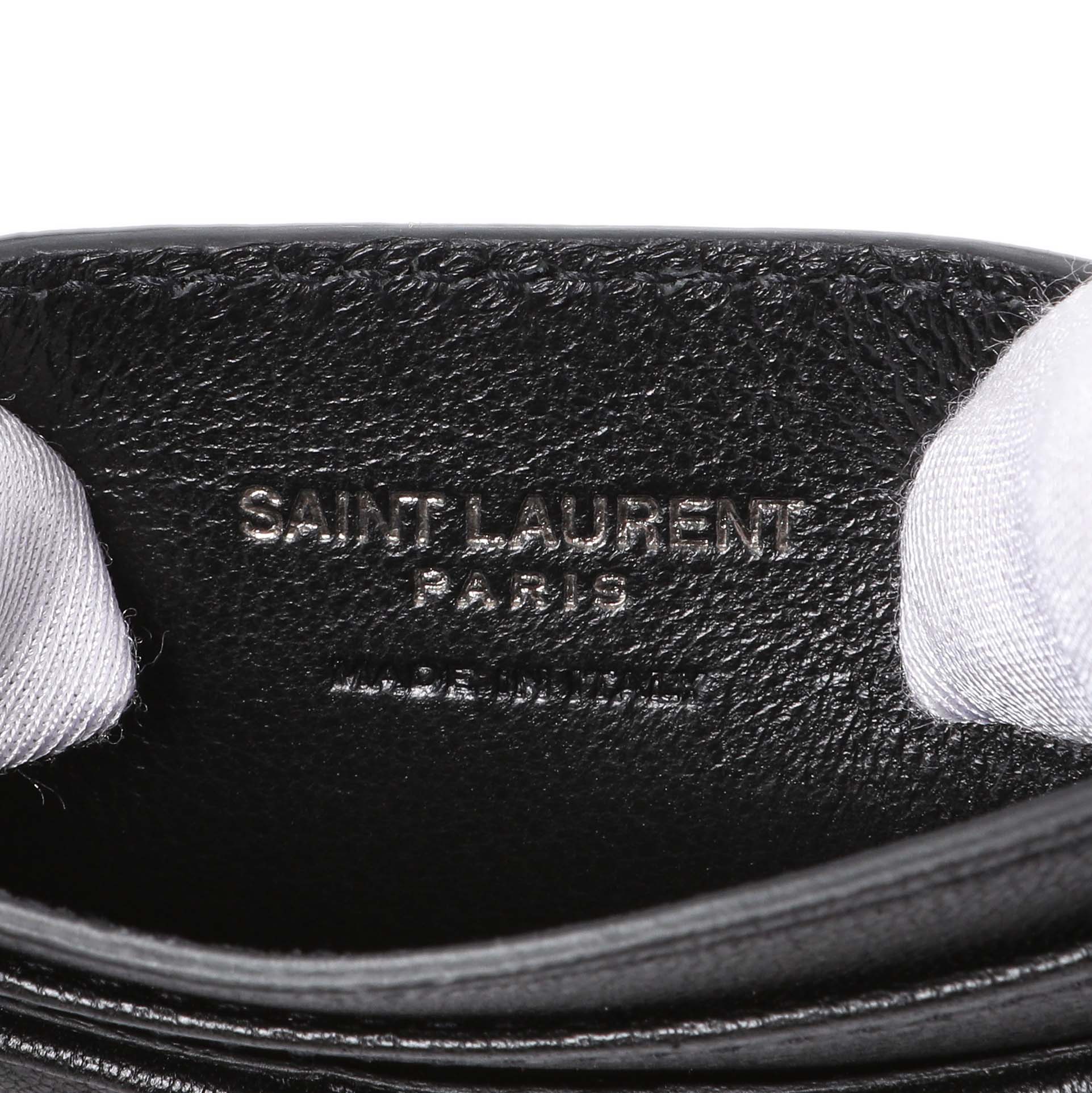 Saint Laurent Black Goatskin Credit Card Case - Image 5