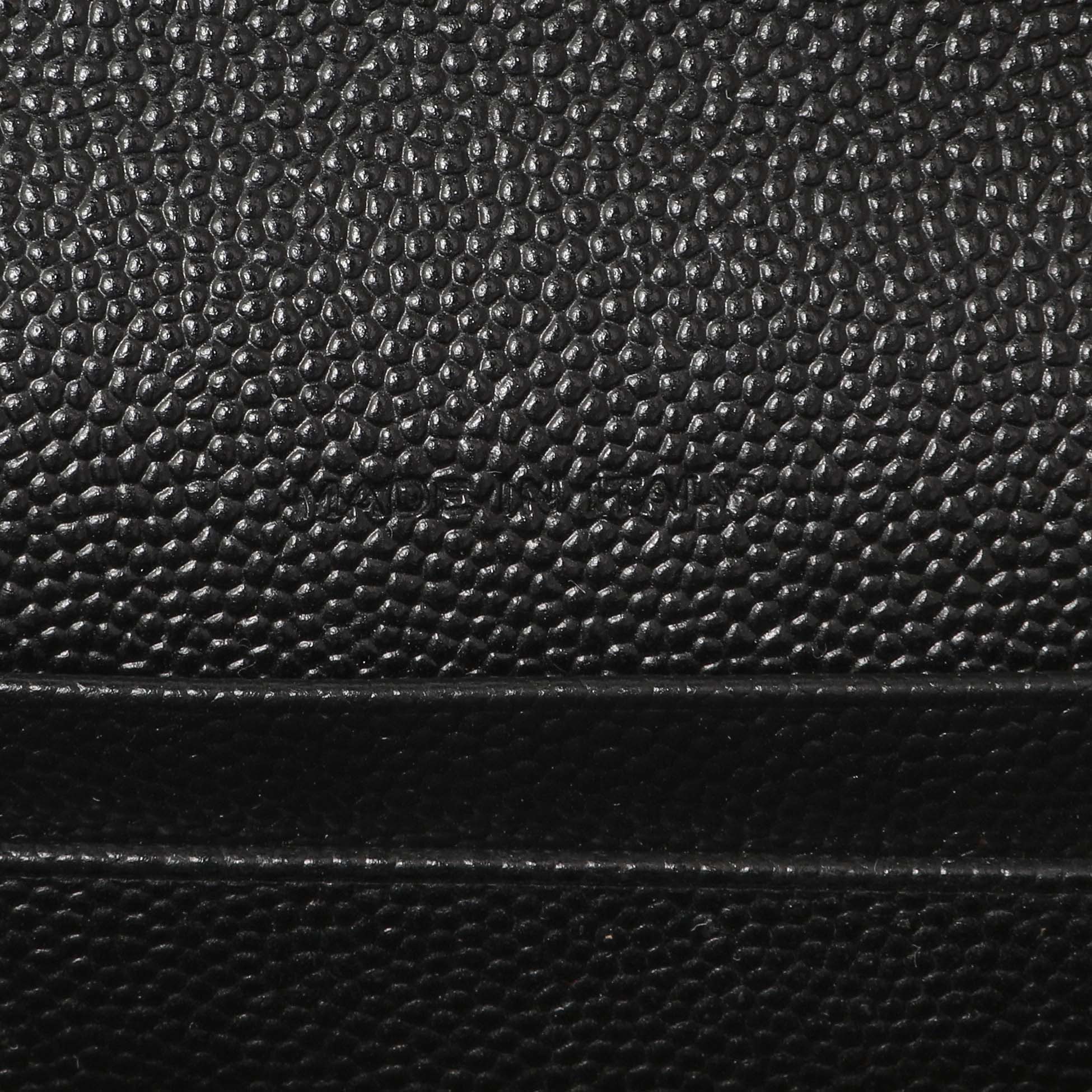 Saint Laurent Black Grain De Poudre Matelasse Chevron Monogram Envelope Wallet - Image 15