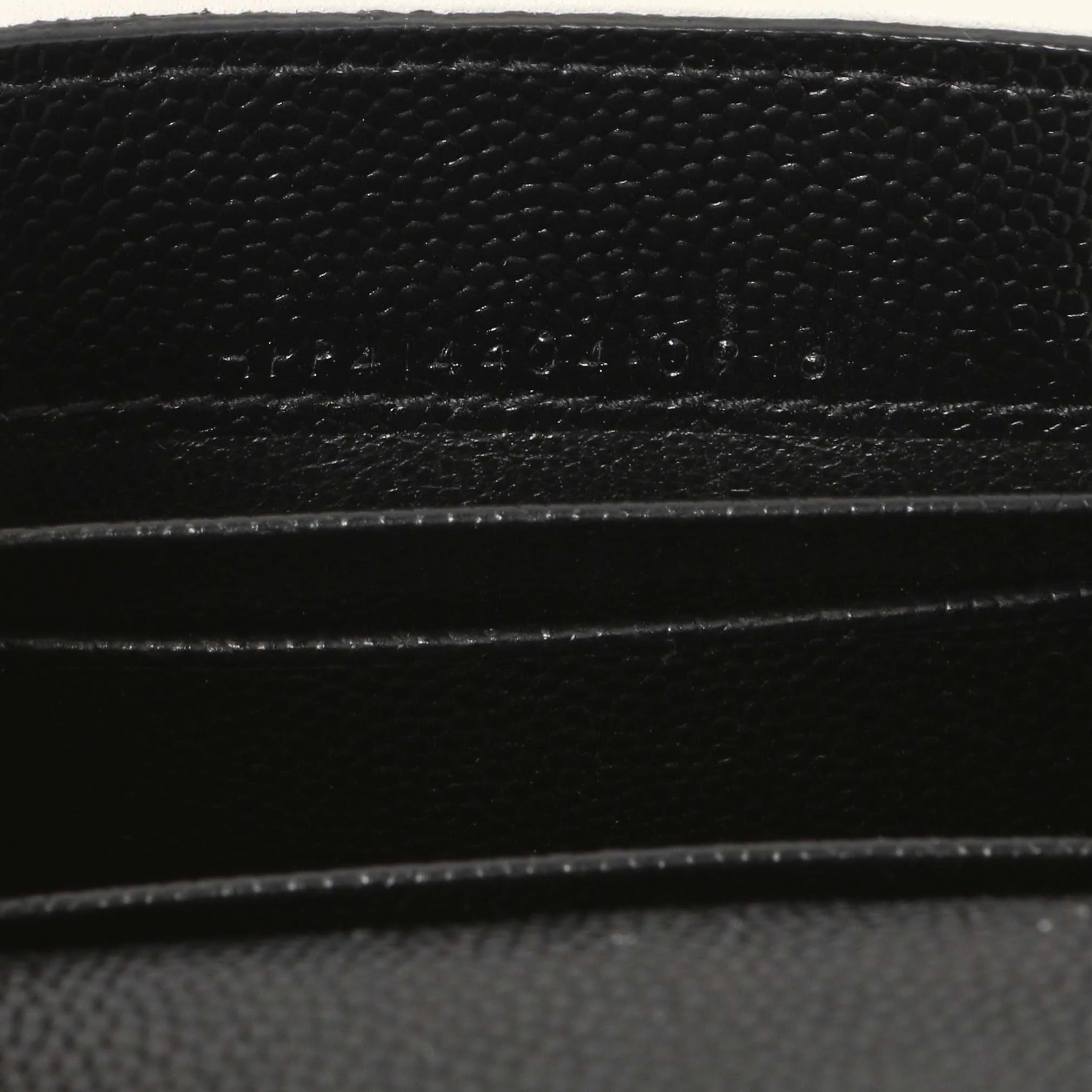 Saint Laurent Black Grain De Poudre Matelasse Chevron Monogram Envelope Wallet - Image 6