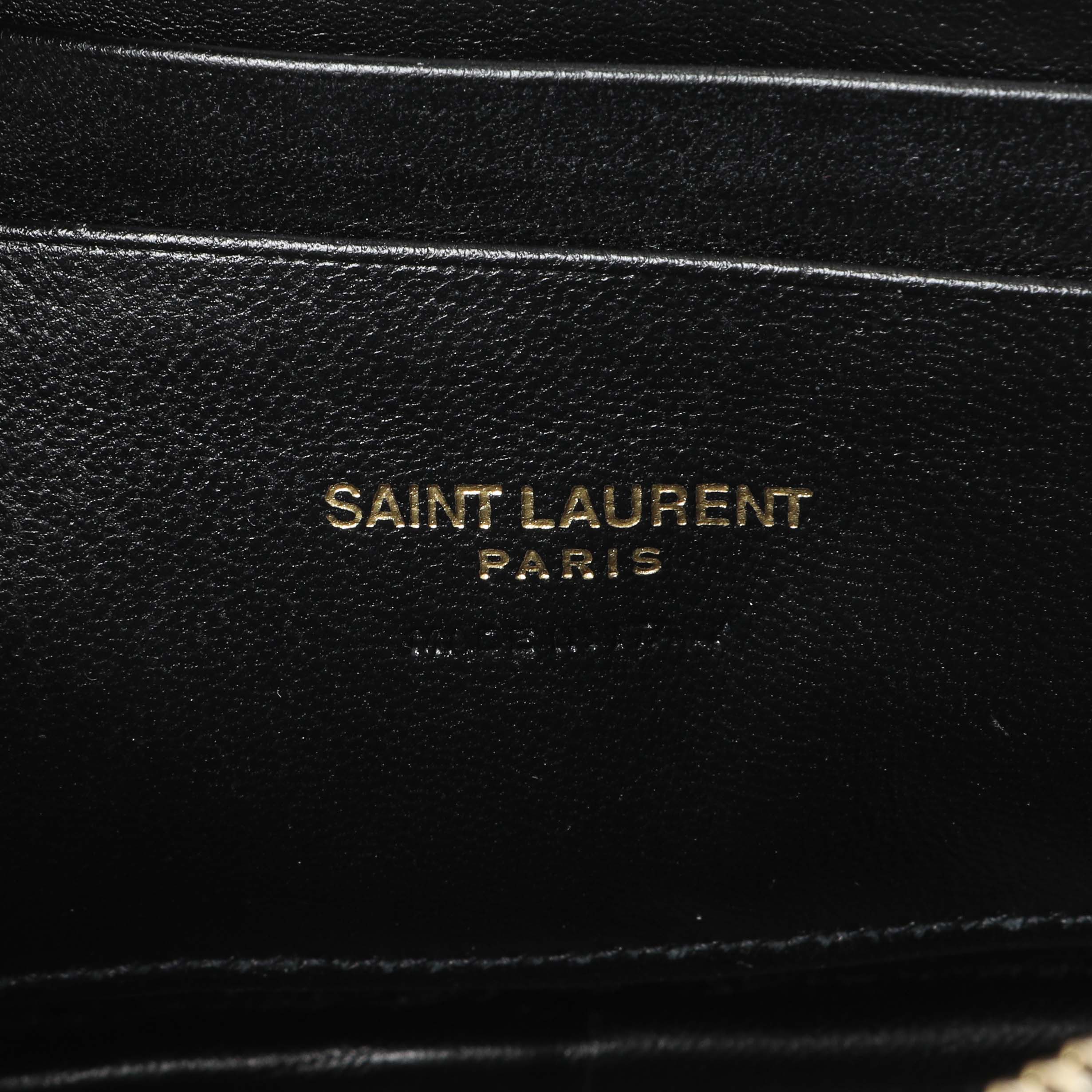 Saint Laurent Black Grain De Poudre Matelasse Monogram Mini Lou Camera Bag - Image 5