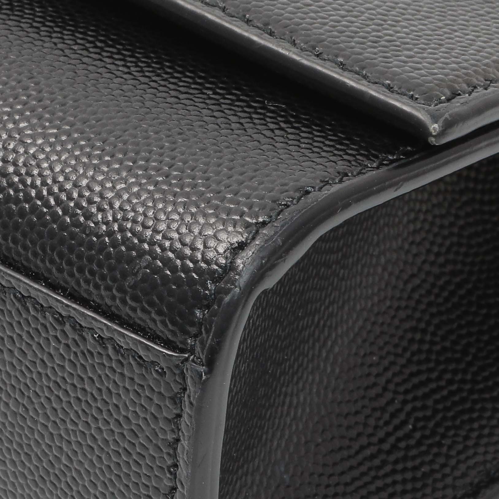 Saint Laurent Black Grain De Poudre Medium Monogram Kate Satchel - Image 5