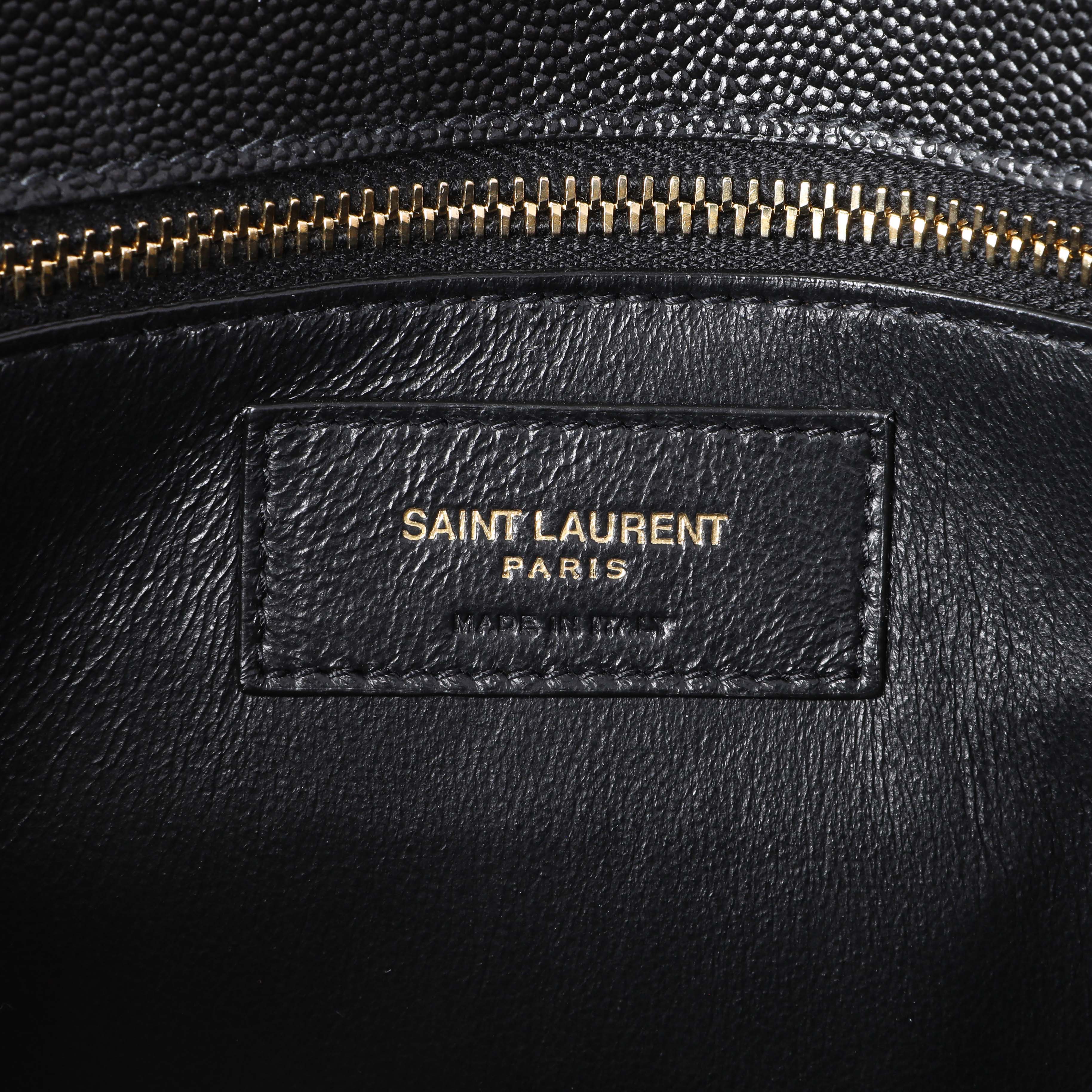 Saint Laurent Black Grain De Poudre Monogram Cassandra Clasp Bag - Image 5