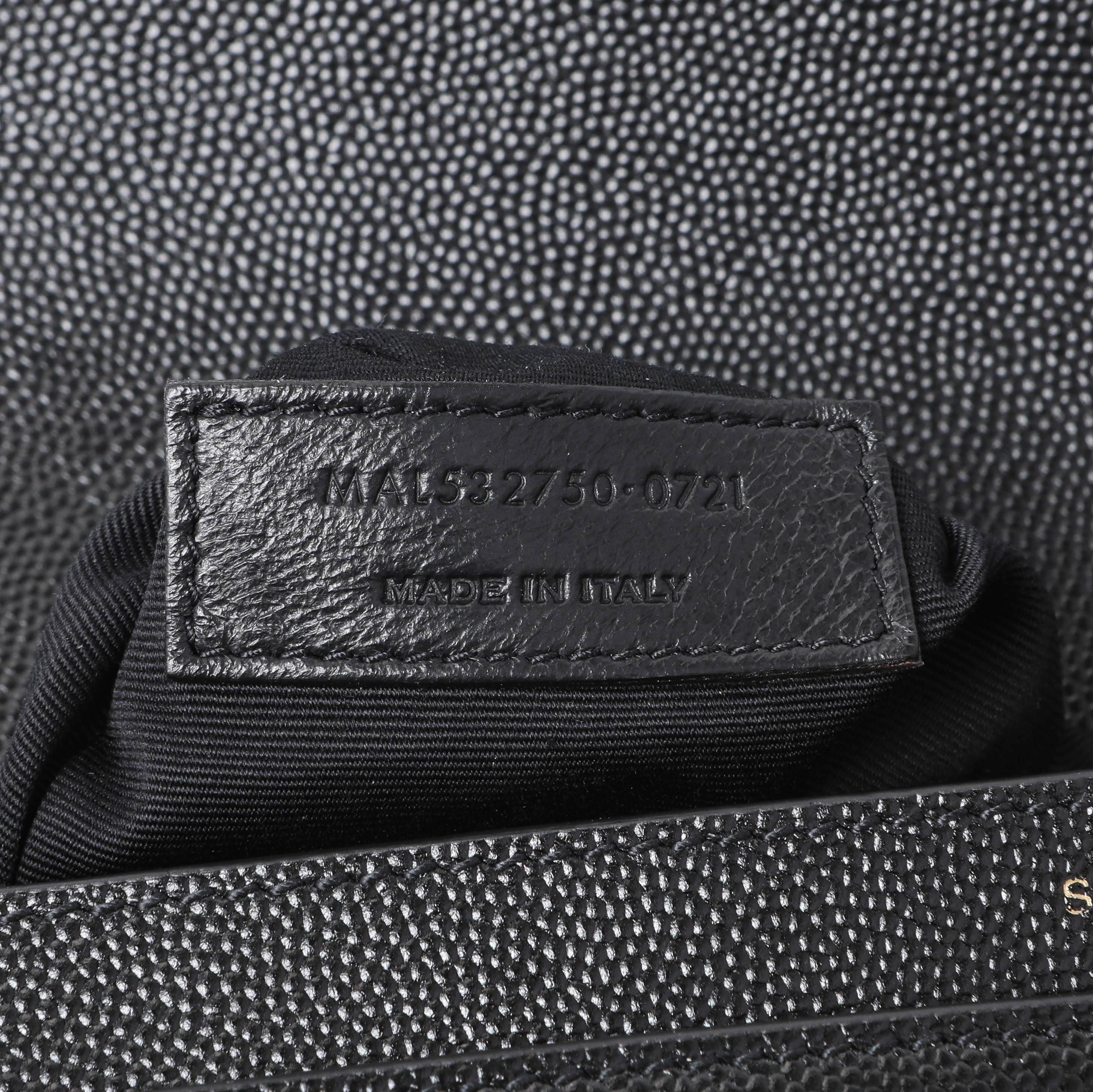Saint Laurent Black Grain De Poudre Monogram Cassandra Clasp Bag - Image 6