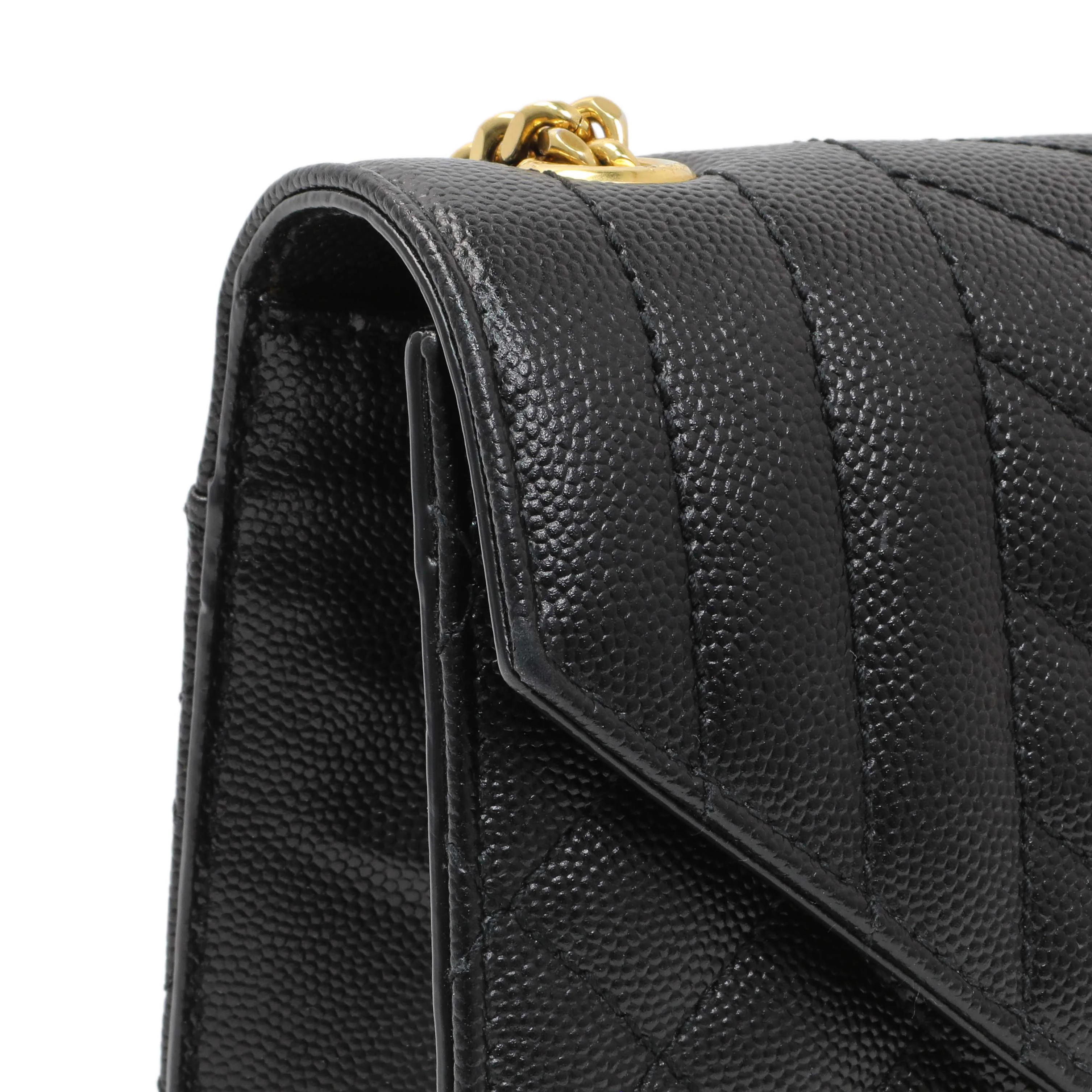 Saint Laurent Black Grain De Poudre Textured Mixed Matelasse Triquilt Small Monogram Satchel - Image 13