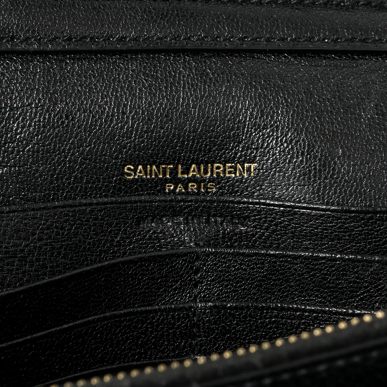 Saint Laurent Black Lambskin Diamond Quilted Becky Chain Wallet - Image 11