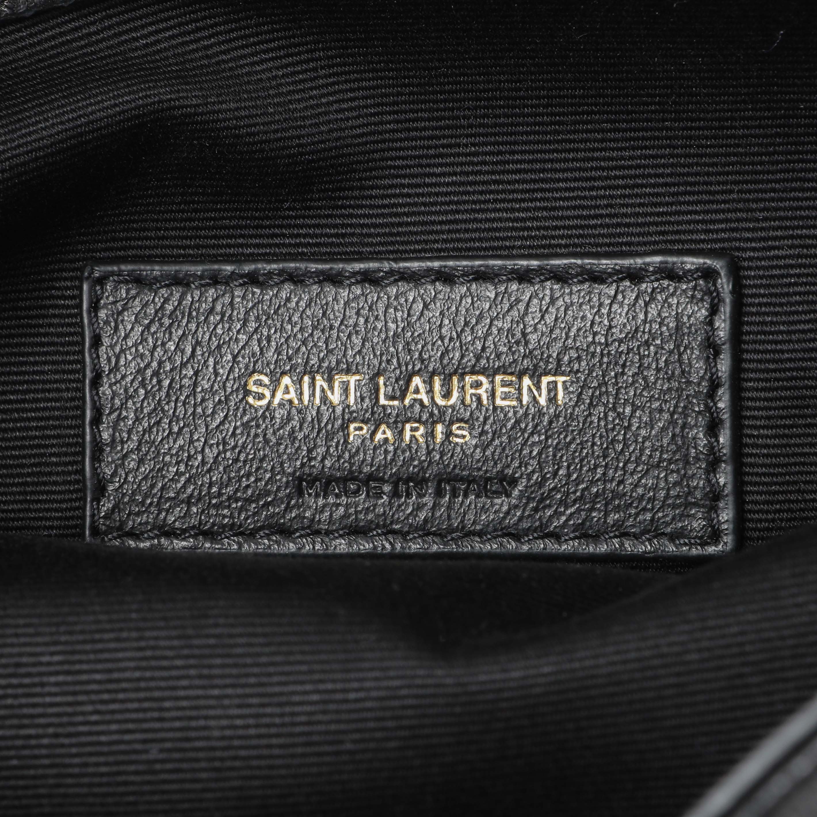 Saint Laurent Black Lambskin Matelasse Monogram Joe Nano Bucket Bag - Image 5