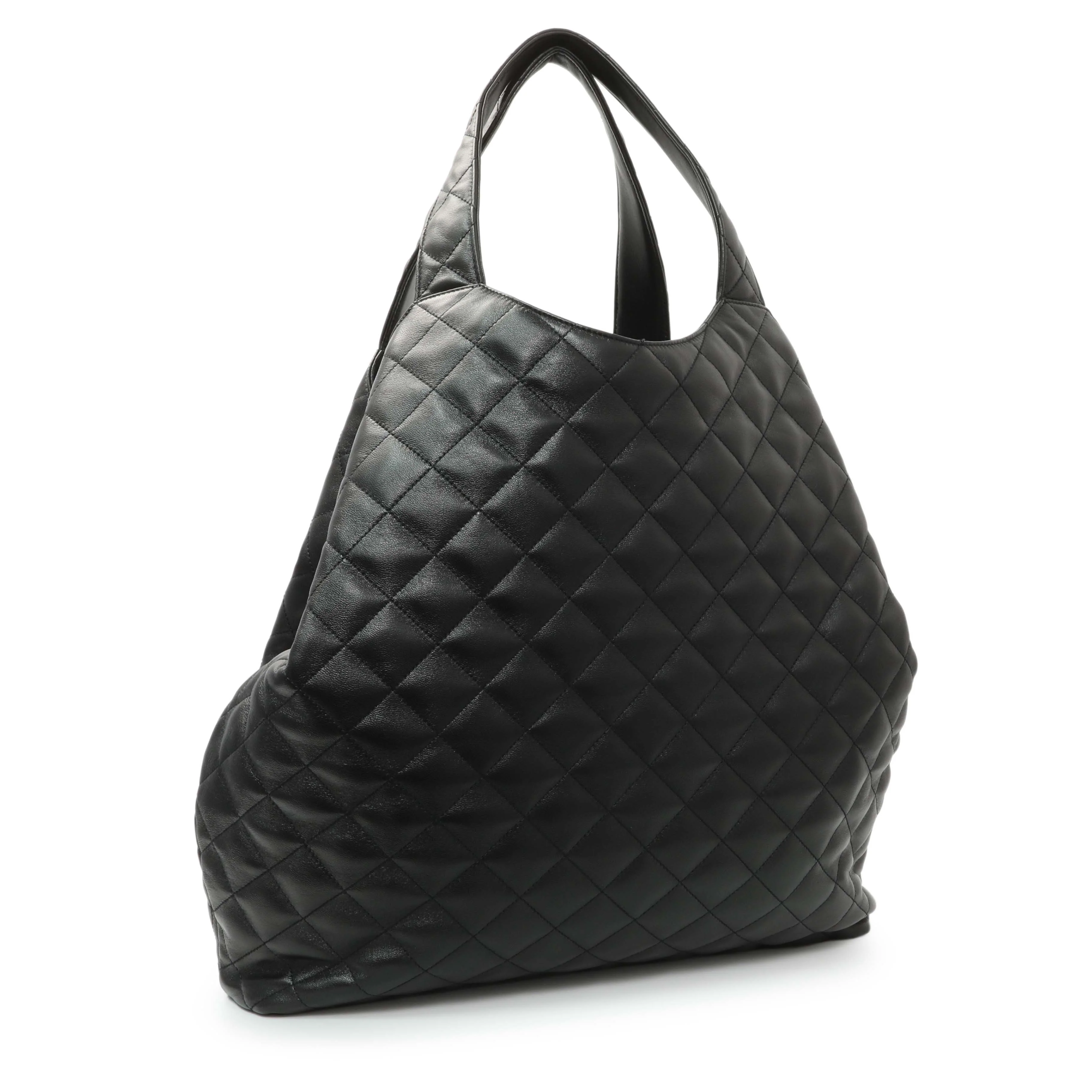 Saint Laurent Black Lambskin Quilted Maxi Icare Shopping Tote - Image 2
