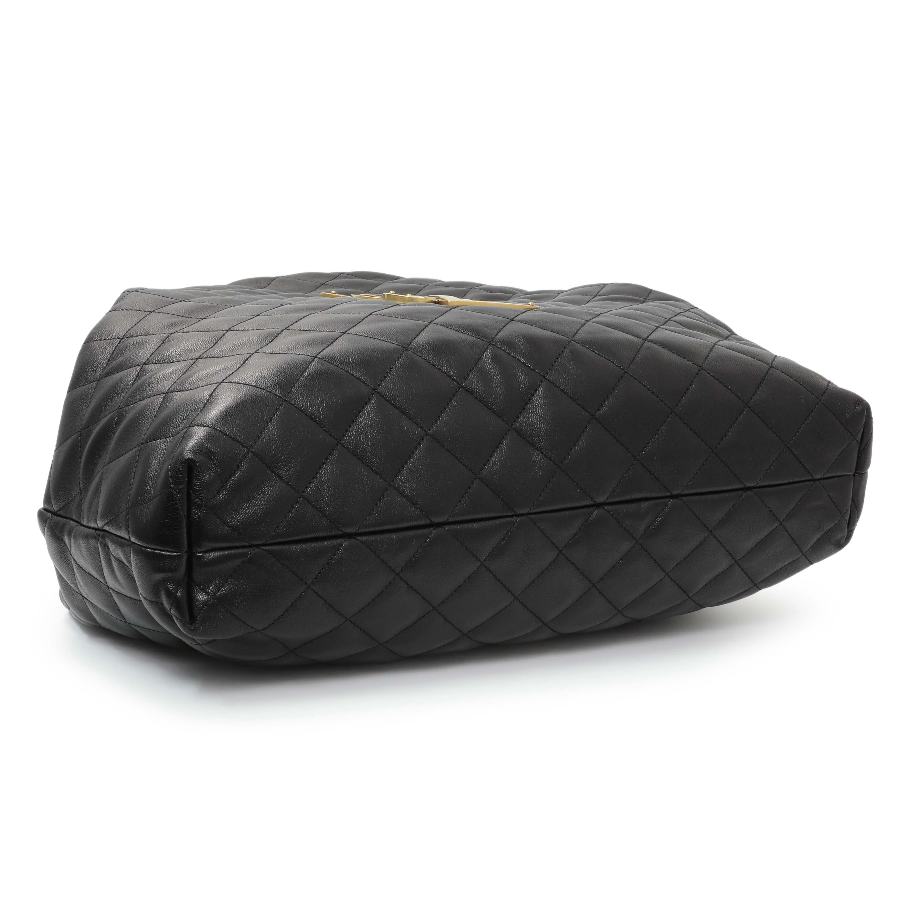 Saint Laurent Black Lambskin Quilted Maxi Icare Shopping Tote - Image 3