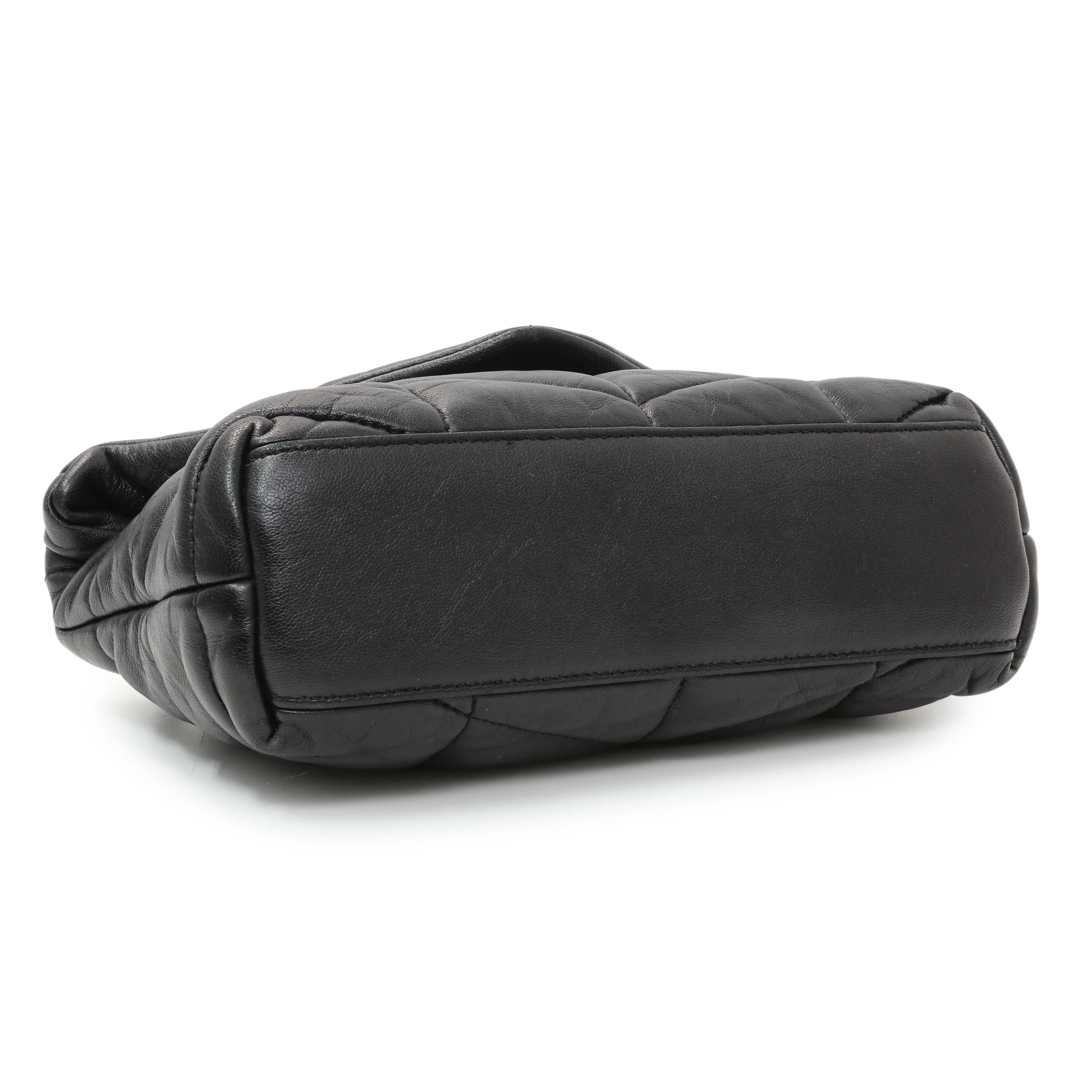 Saint Laurent Black Lambskin Quilted Toy Loulou Puffer Monogram Chain Satchel - Image 3