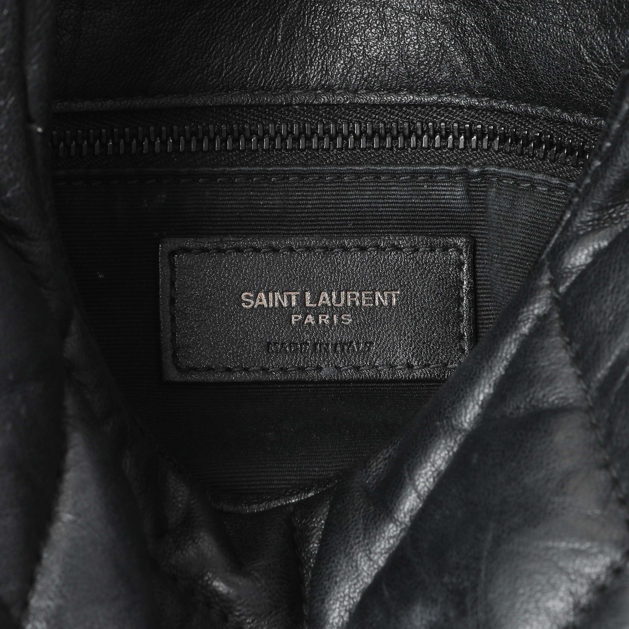 Saint Laurent Black Lambskin Quilted Toy Loulou Puffer Monogram Chain Satchel - Image 5