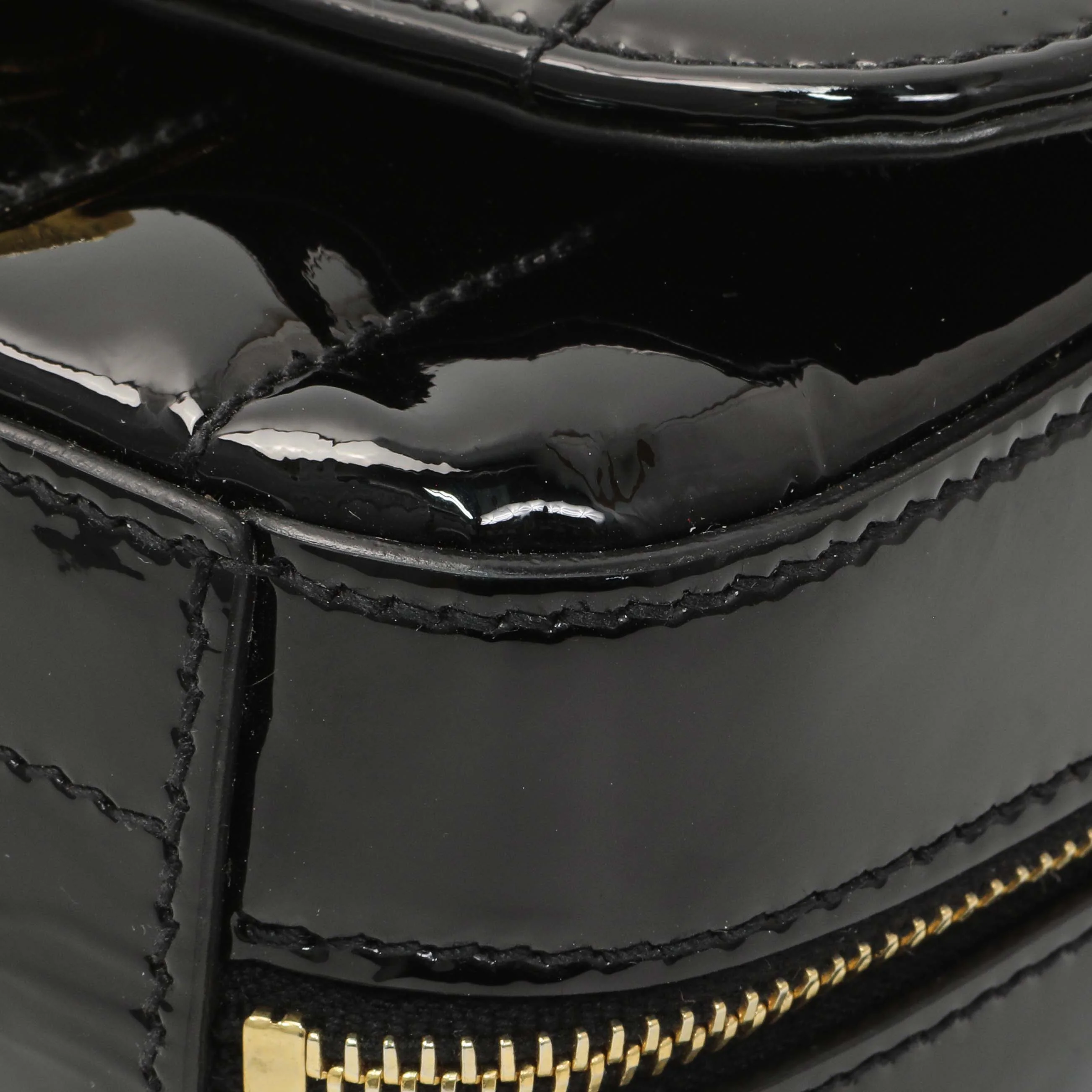 Saint Laurent Black Patent Matelasse Monogram Mini Vicky Camera Bag - Image 5