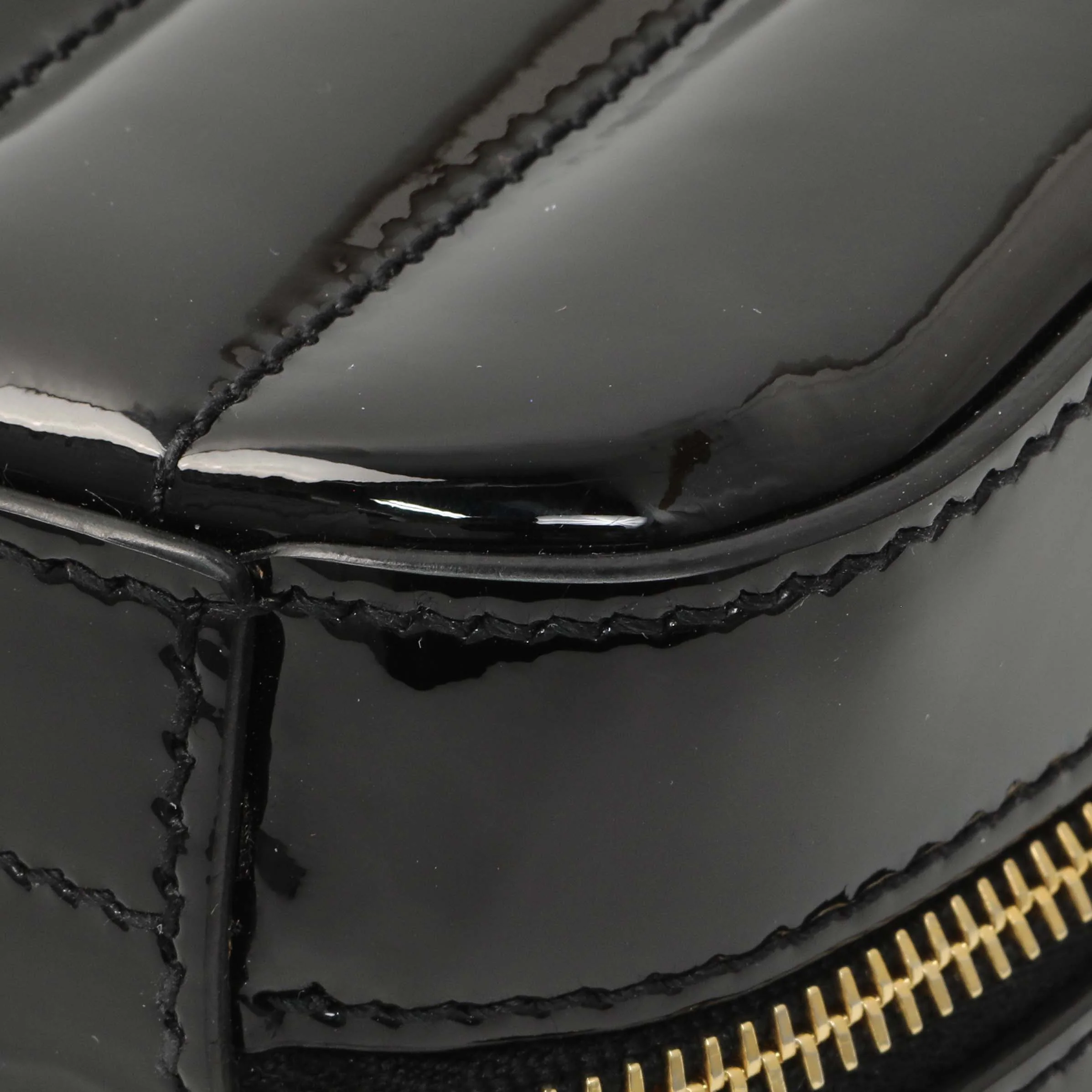 Saint Laurent Black Patent Matelasse Monogram Mini Vicky Camera Bag - Image 7