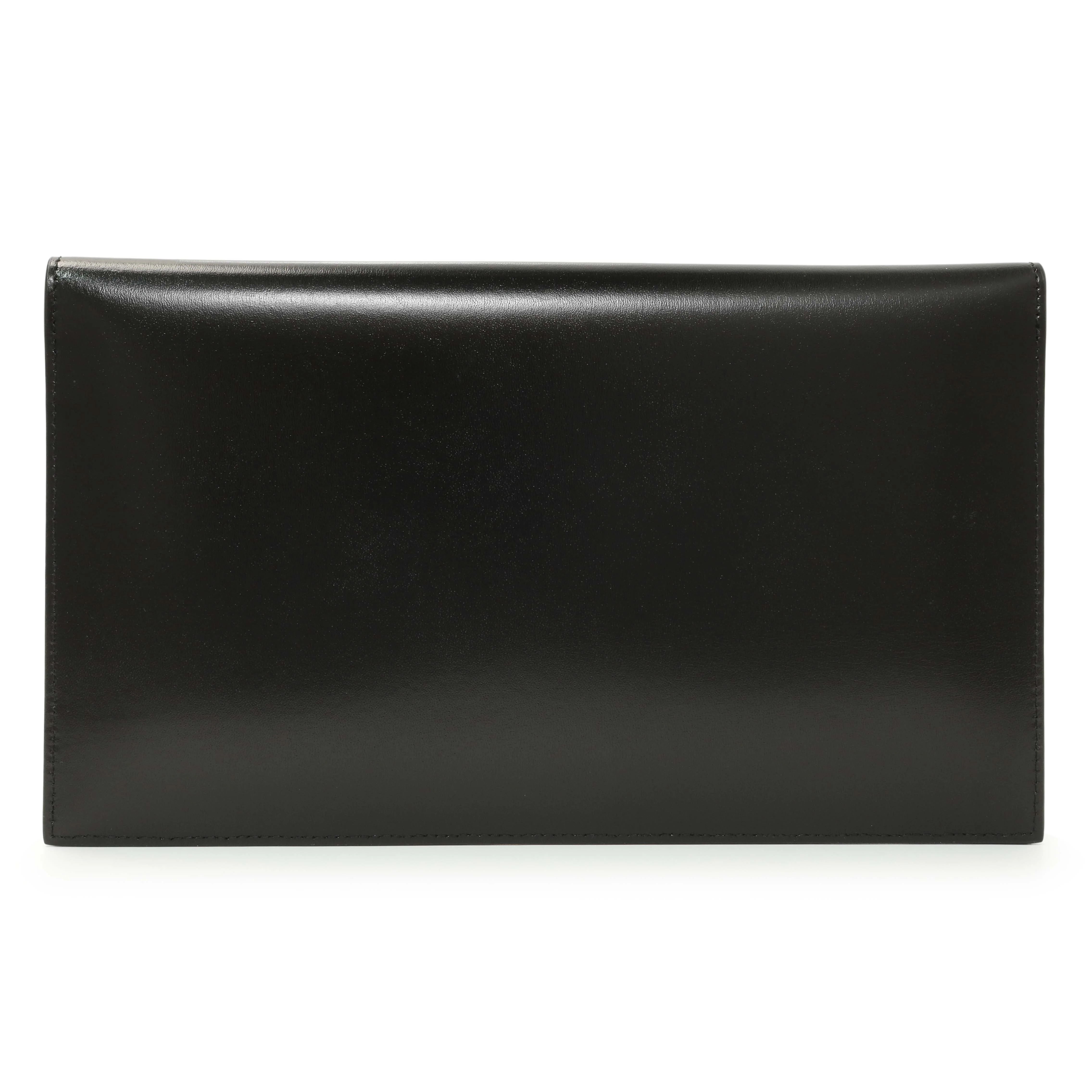 Saint Laurent Black Smooth Shiny Calfskin Monogram Uptown Pouch - Image 2