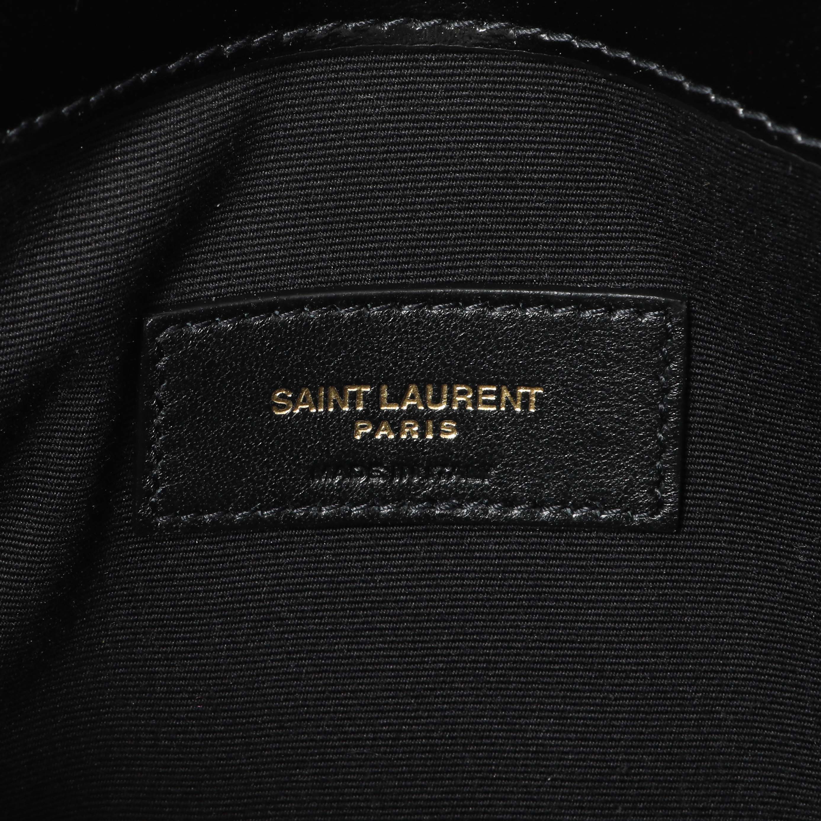 Saint Laurent Black Smooth Shiny Calfskin Monogram Uptown Pouch - Image 5