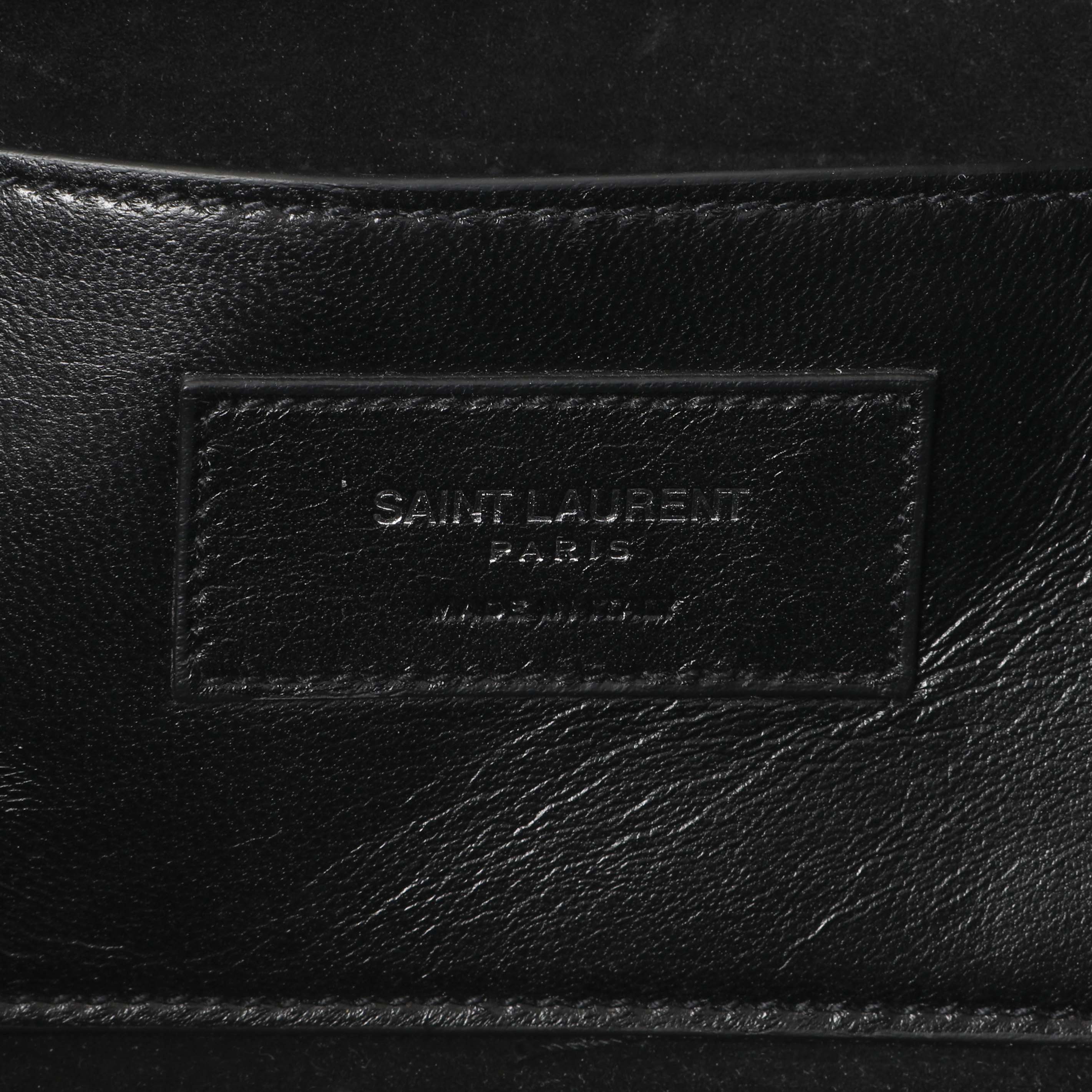 Saint Laurent Black Snakeskin Monogram Kate Tassel Satchel - Image 5