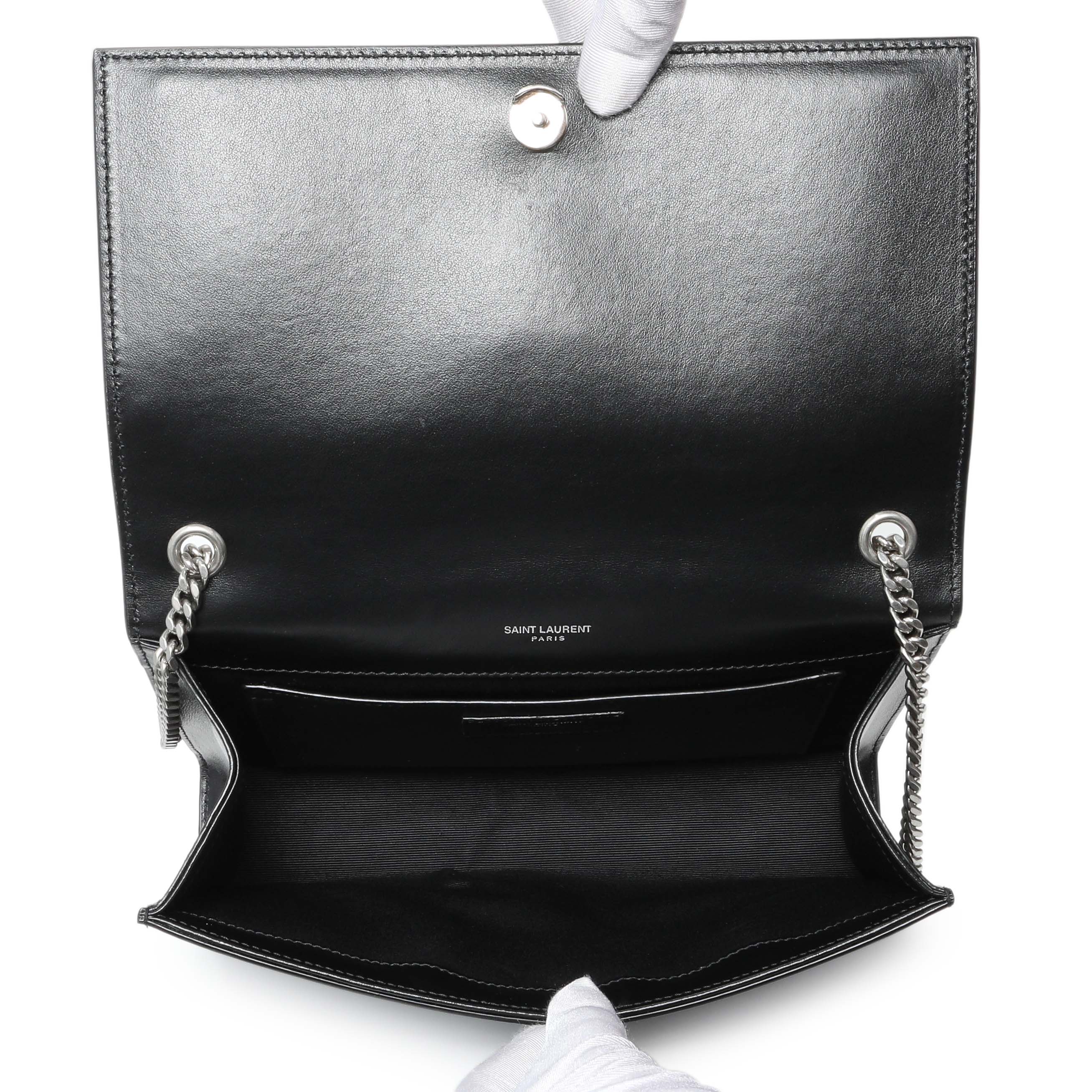 Saint Laurent Black Star Print Calfskin Medium Kate Satchel - Image 4