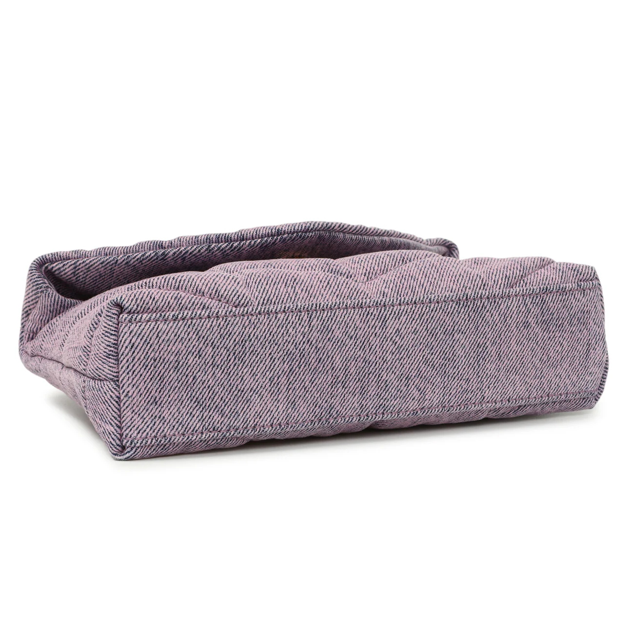 Saint Laurent Bleached Lilac Quilted Denim Loulou Puffer Monogram Clutch - Image 3