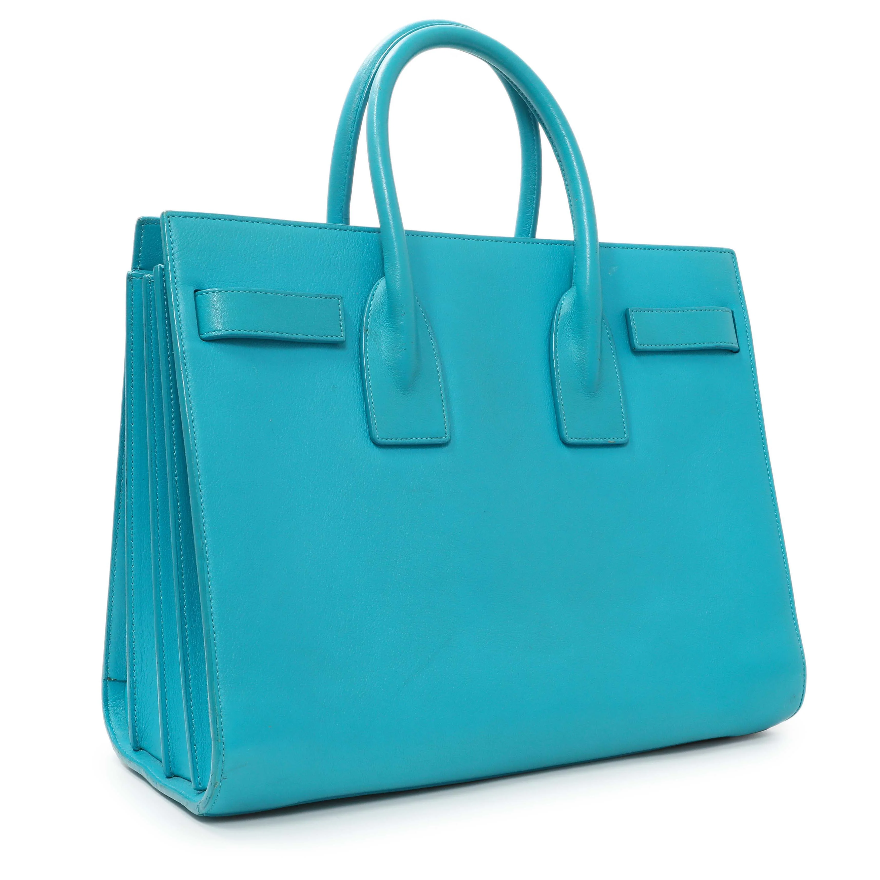 Saint Laurent Blue Calfskin Small Sac De Jour - Image 2