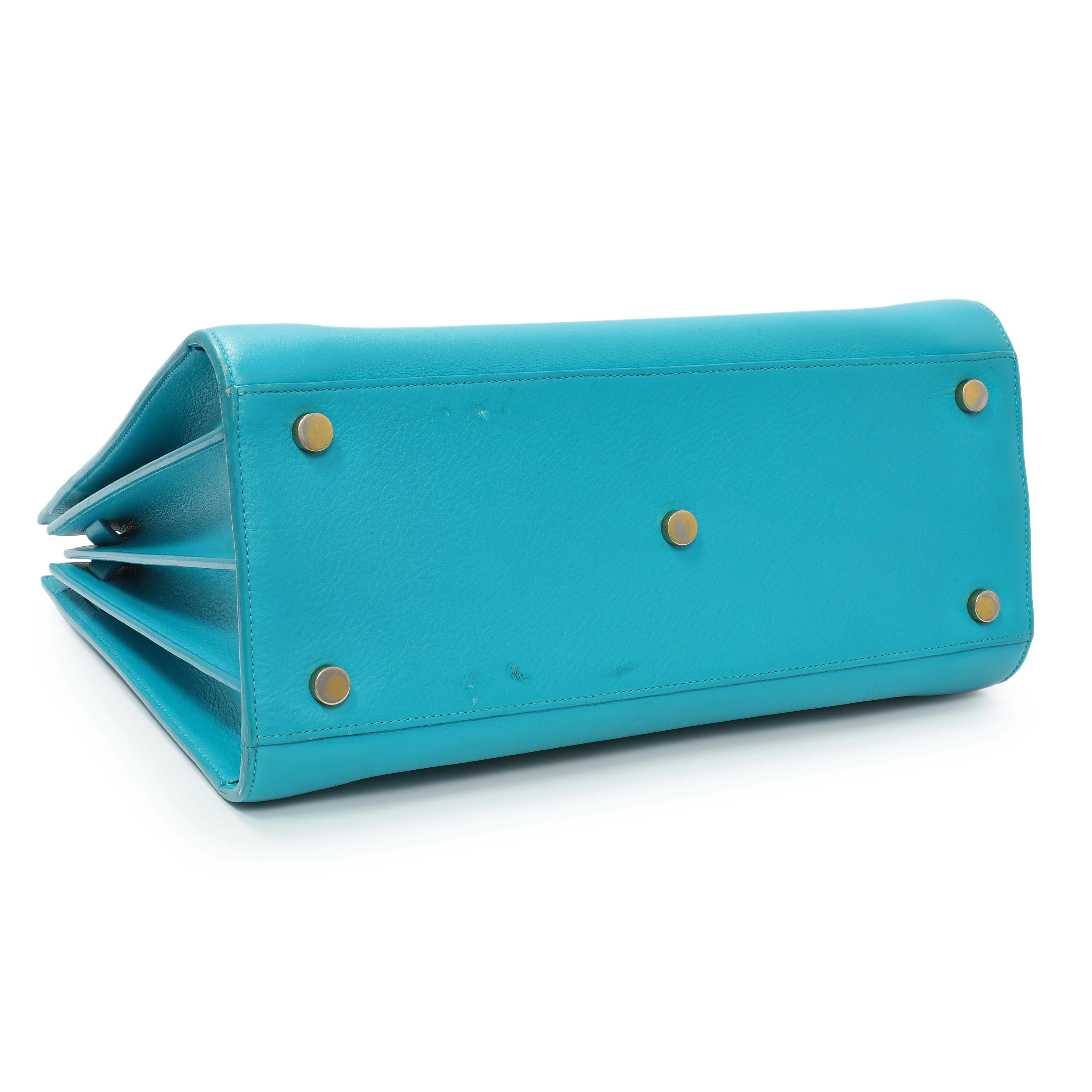 Saint Laurent Blue Calfskin Small Sac De Jour - Image 3
