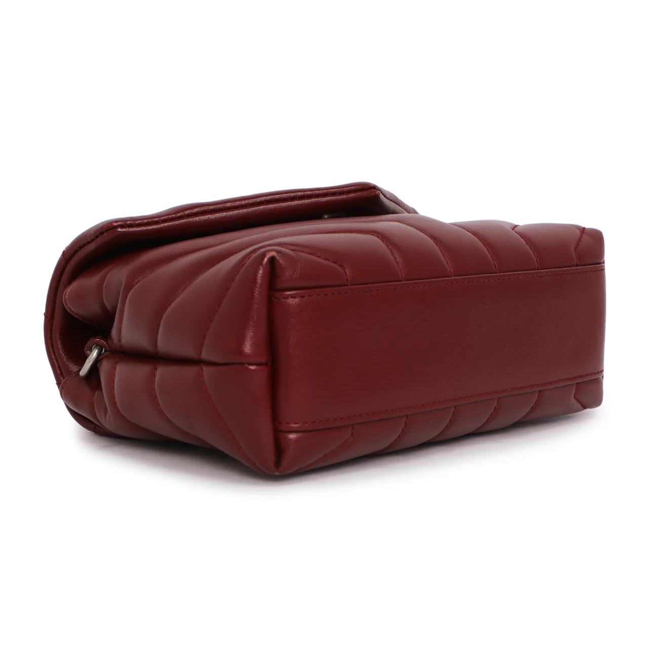 Saint Laurent Burgundy Calfskin Monogram Toy Loulou Crossbody - Image 3
